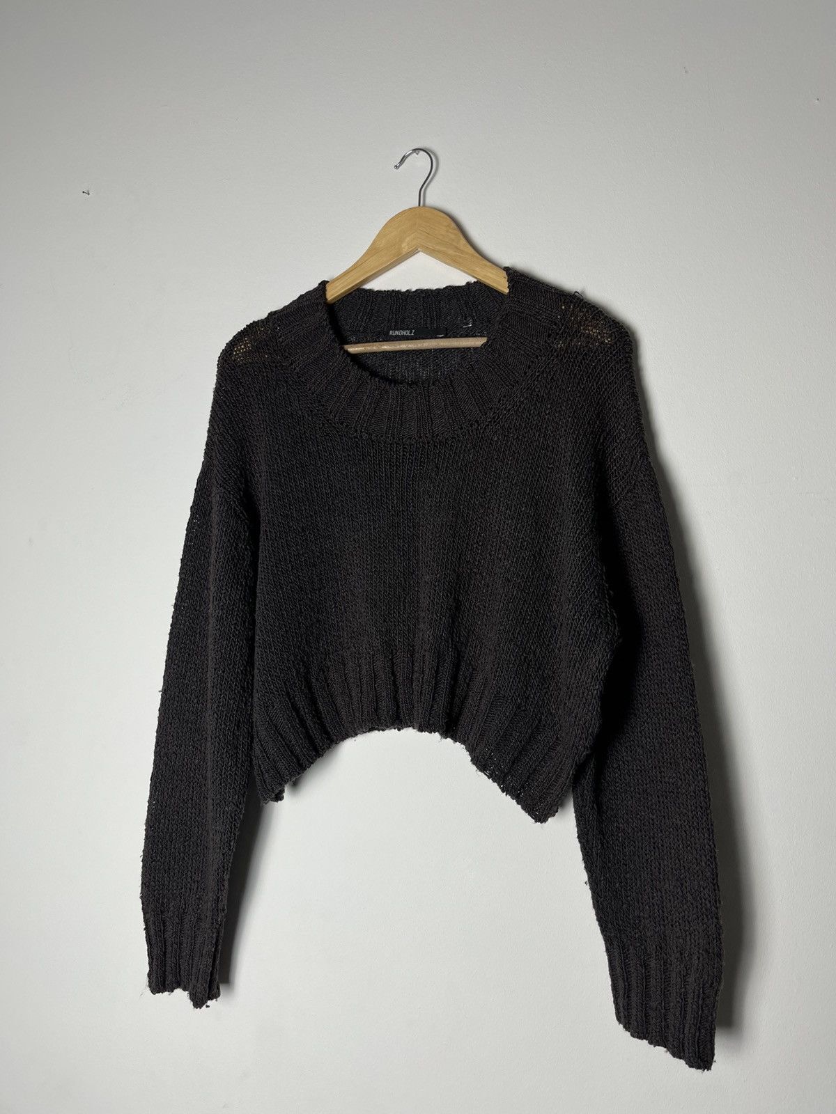 Rundholz 🔥90'S RUNHOLZ BLACK LABEL GOTHIC CROPPED KNIT SWEATER Size S / US 4 / IT 40 - 5 Thumbnail