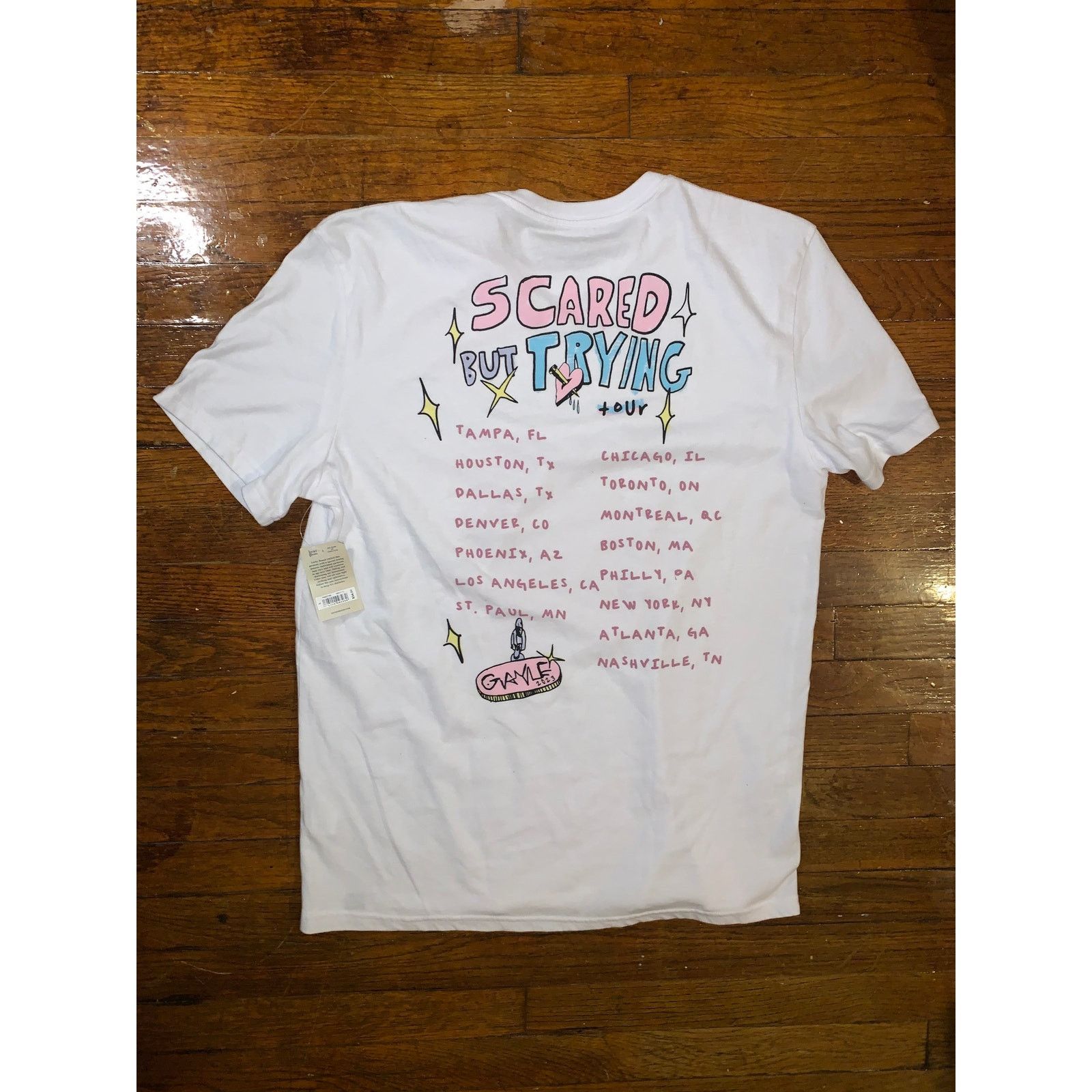 Lucky Brand Gayle Scared But Trying Tour T Shirt Lucky Brand L NWT Size L / US 10 / IT 46 - 5 Thumbnail
