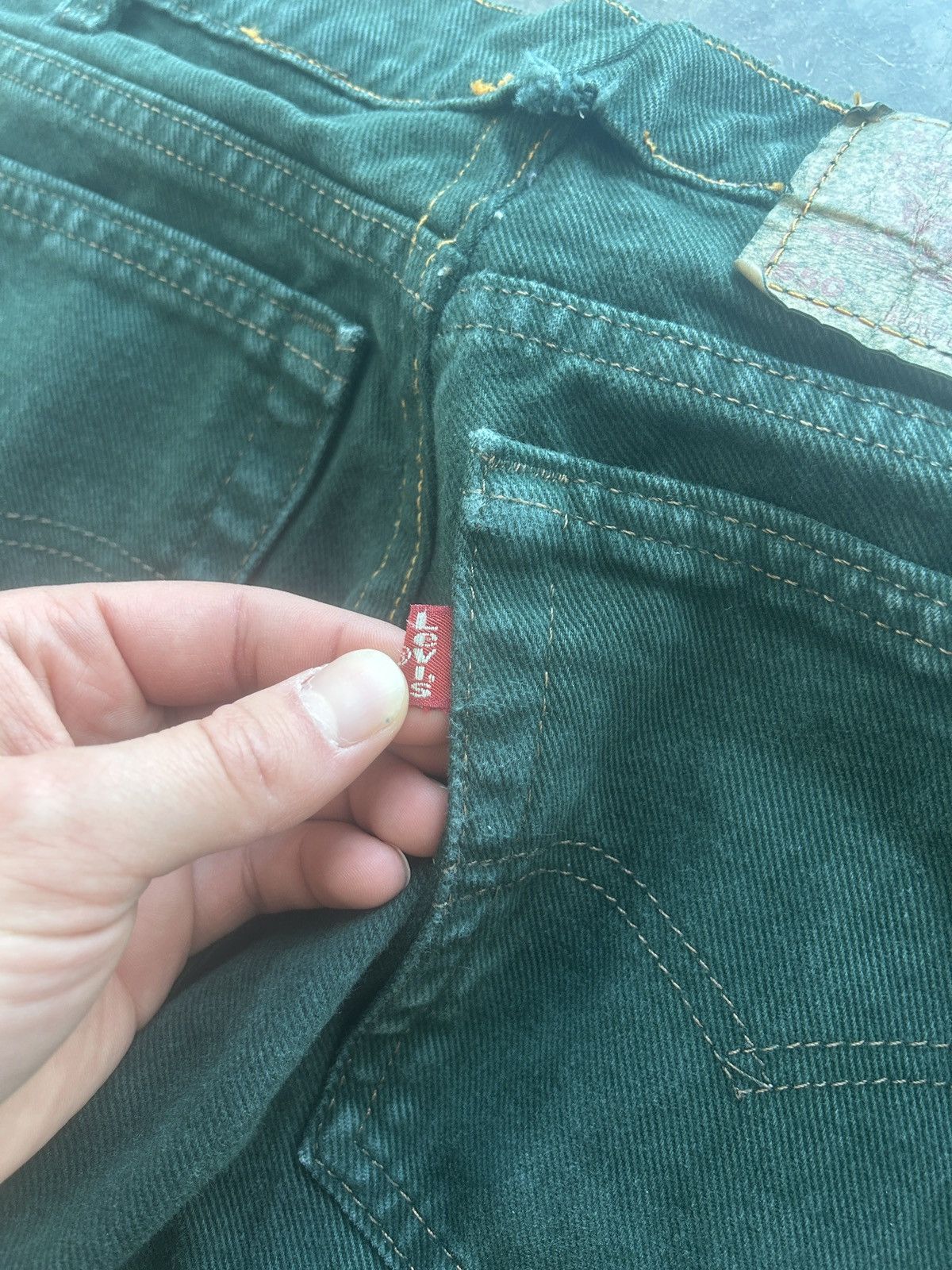 Levi's Vintage 90s Levi’s 550 Overdyed Forest Green Denim Jeans Size US 31 - 3 Thumbnail