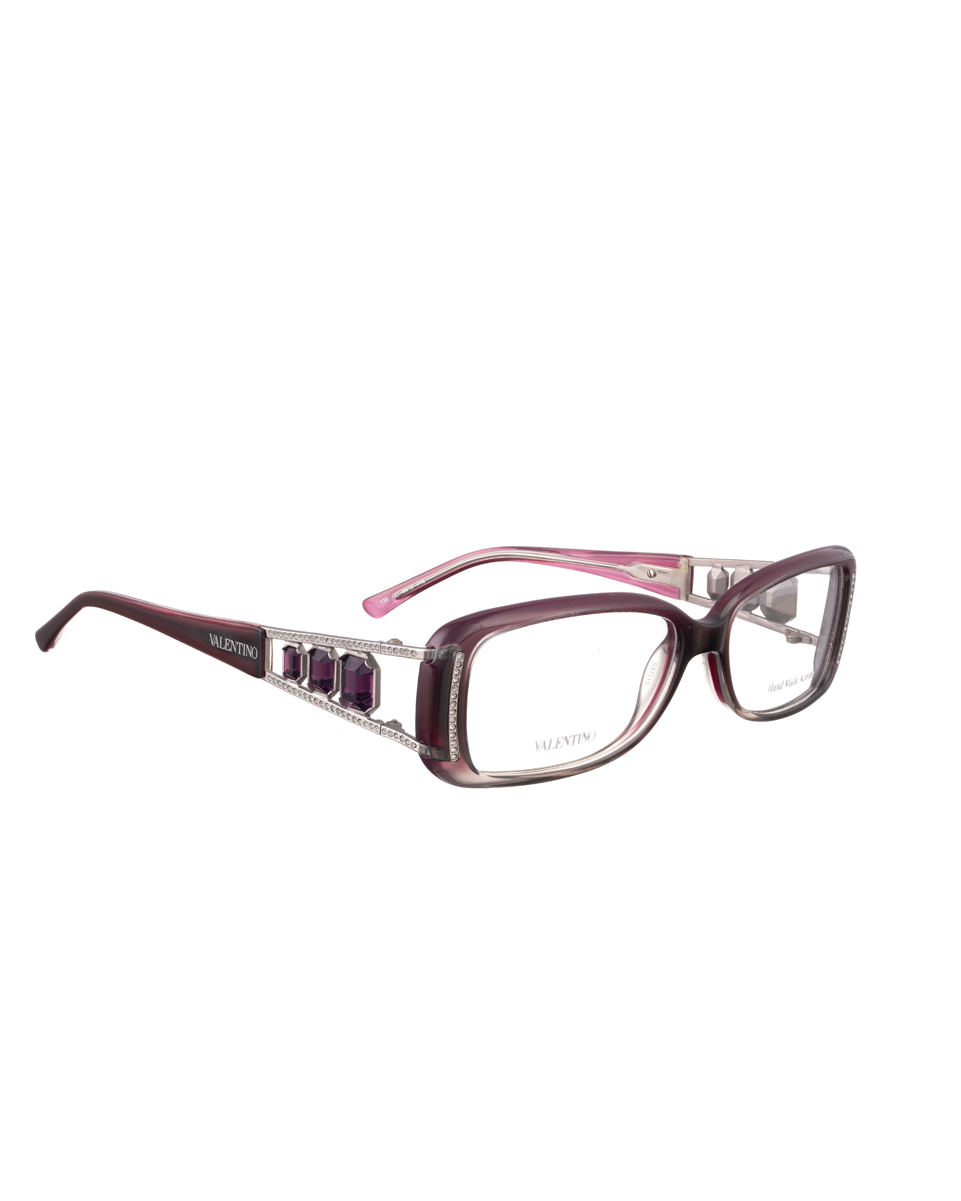 Valentino Valentino '90s Violet Glasses with Big Rhinestones Size ONE SIZE - 1 Thumbnail