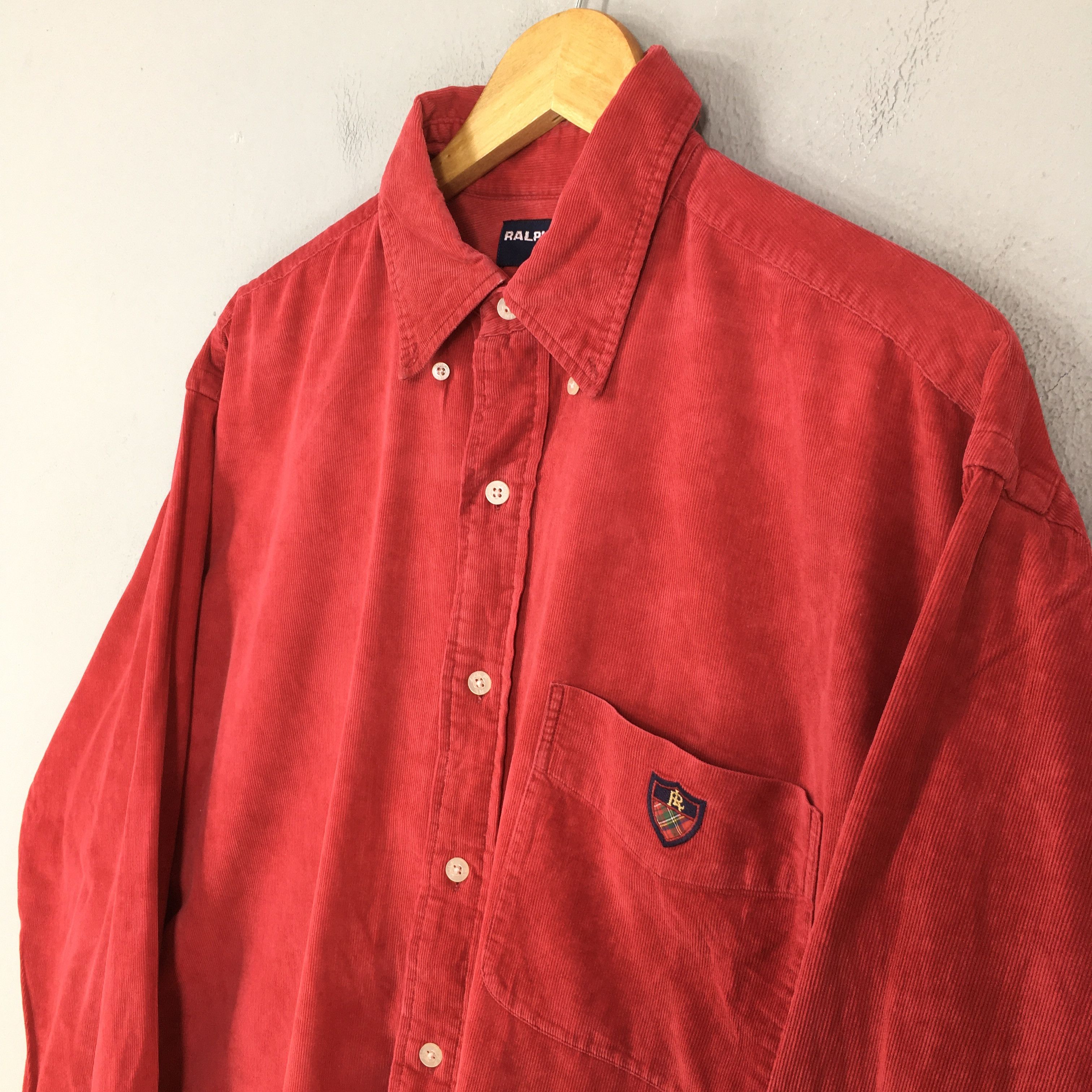 Ralph Lauren Vintage Ralph Lauren Golf Red Corduroy Shirt Large Size US L / EU 52-54 / 3 - 3 Thumbnail