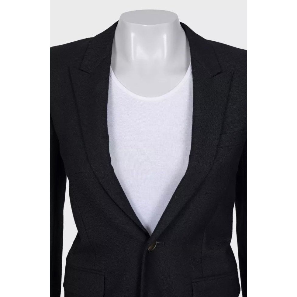 Saint Laurent Paris Chic Saint Laurent Black Wool Jacket - FR34/XS Size XS / US 0-2 / IT 36-38 - 4 Thumbnail