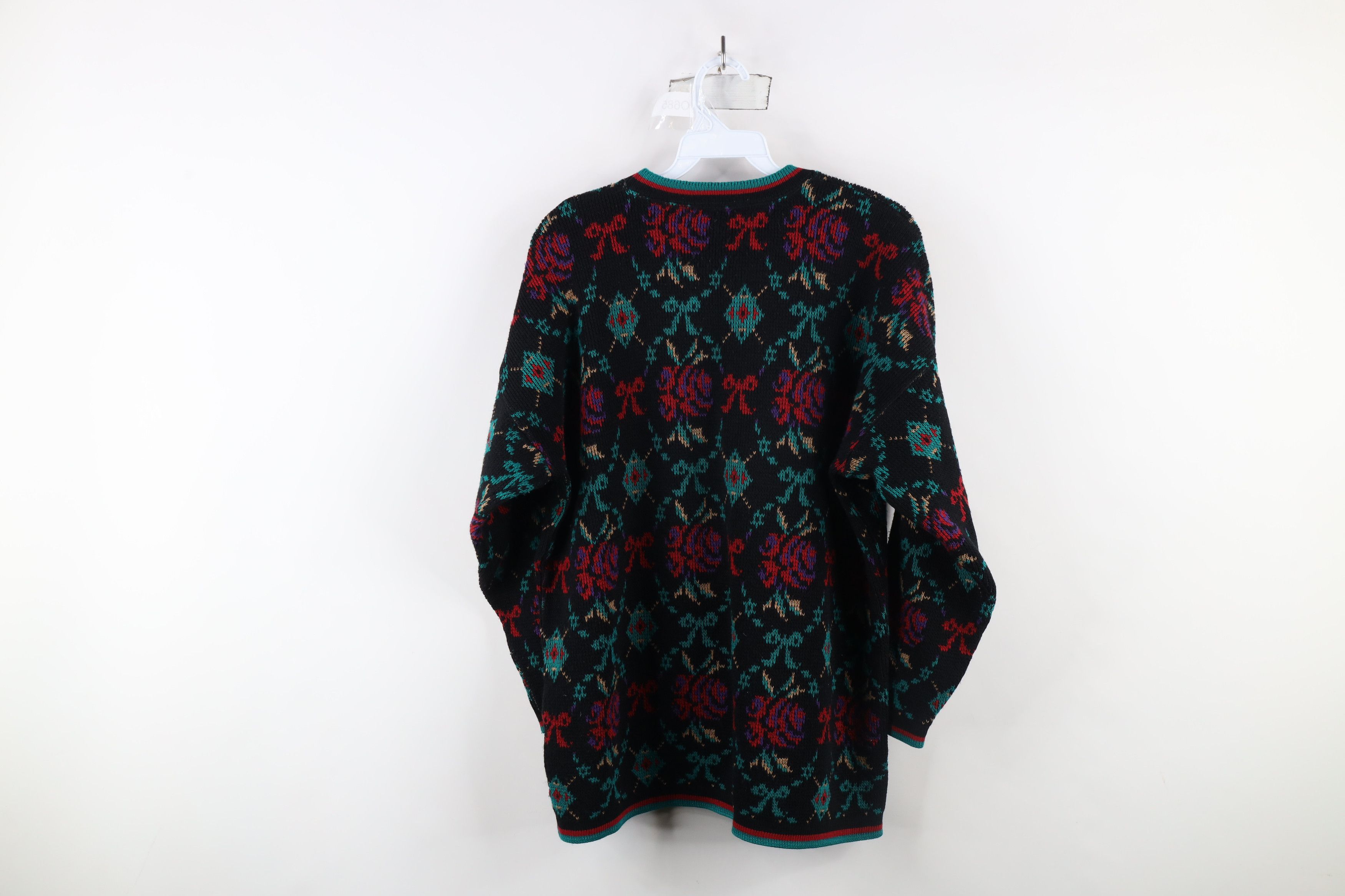 Vintage Vintage 90s Streetwear Argyle Bowtie Flower Knit Sweater USA Size M / US 6-8 / IT 42-44 - 8 Thumbnail