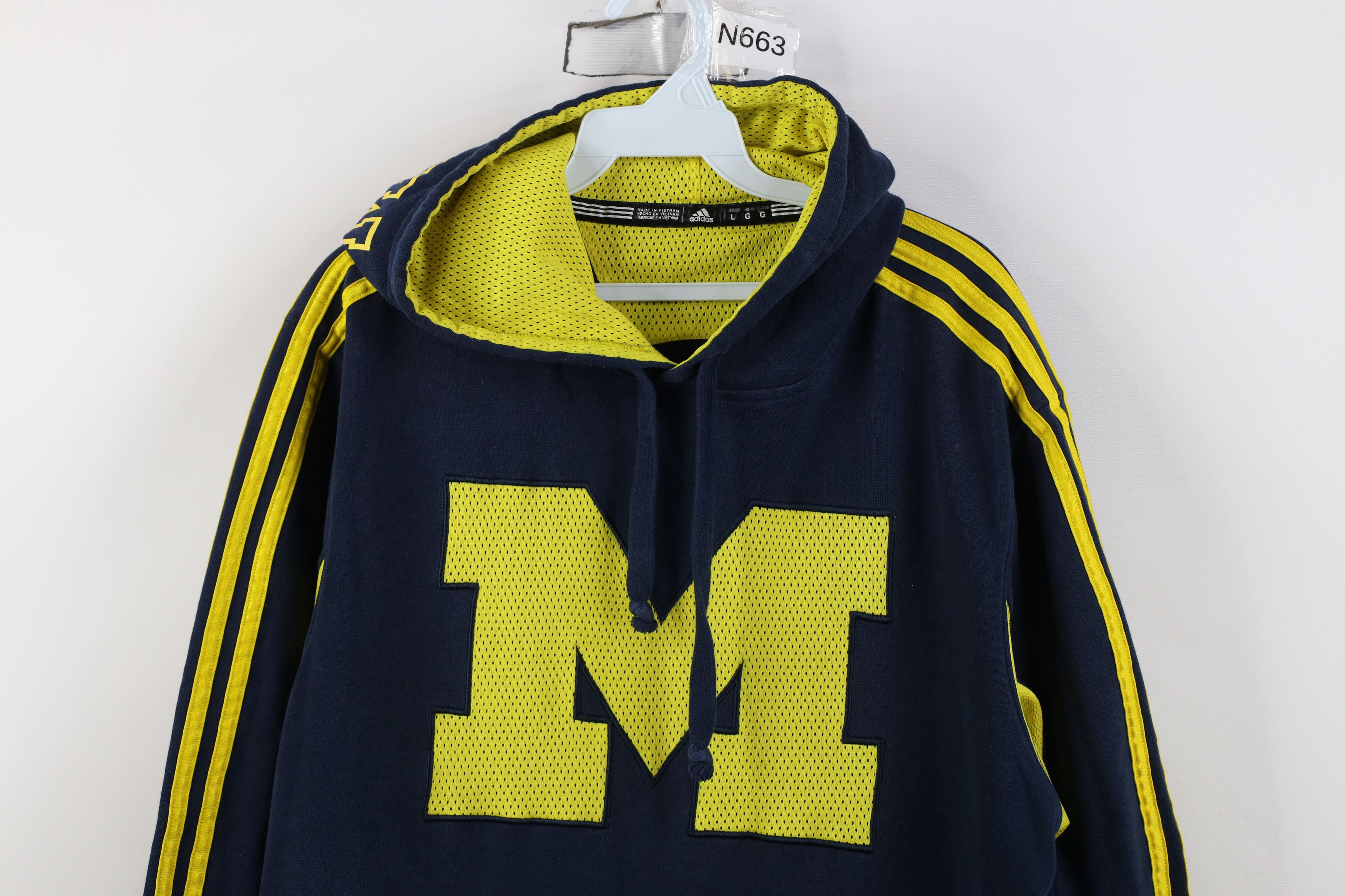 Adidas Vintage Y2K Adidas University of Michigan Hoodie Sweatshirt Size US L / EU 52-54 / 3 - 2 Thumbnail