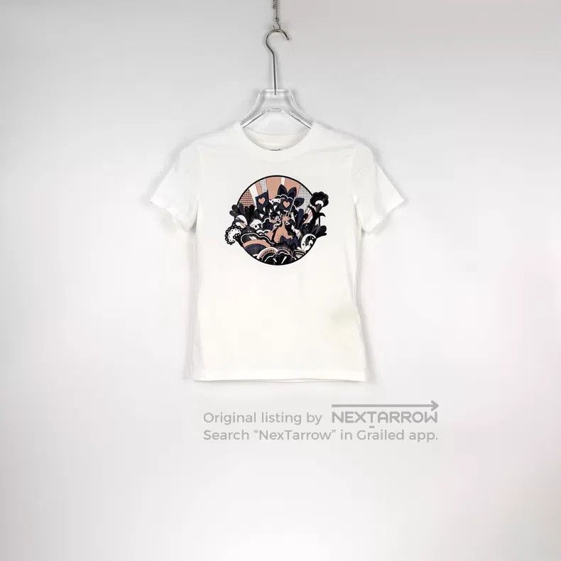 Hermes Hermes White Round Print Short Sleeve Size XS / US 0-2 / IT 36-38 - 3 Thumbnail