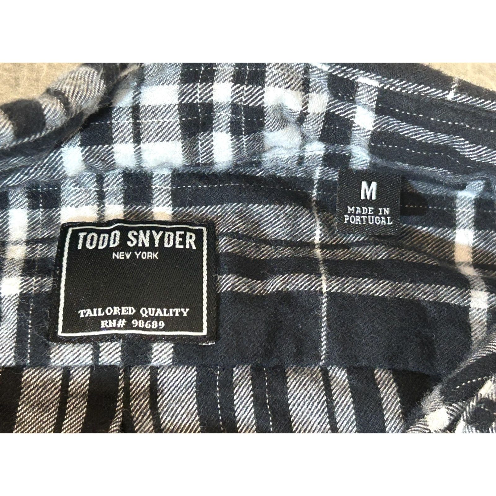 Todd Snyder Todd Snyder Shirt Men M Flannel Black Plaid Button Long Sleeve Cotton Size US M / EU 48-50 / 2 - 7 Thumbnail