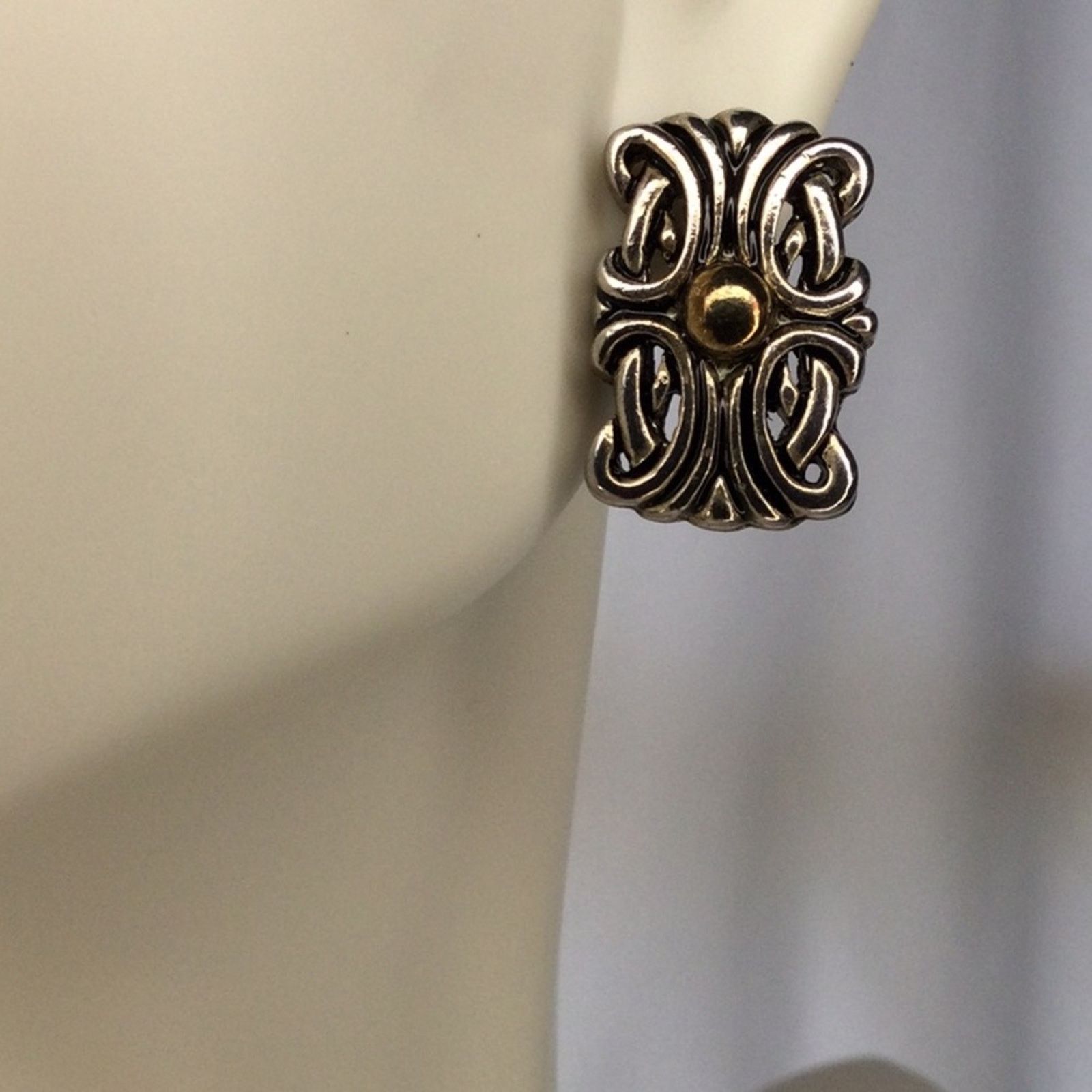 Other Celtic Knot Silver Tone & Bronze Vintage 1980's Earrings Size ONE SIZE - 8 Thumbnail
