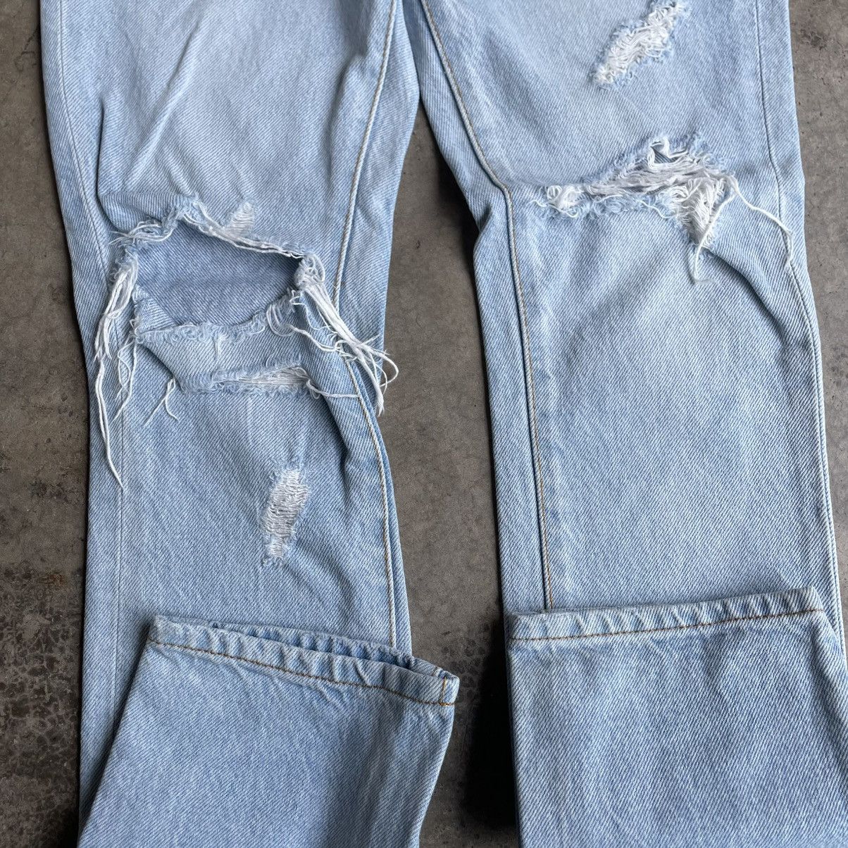 Japanese Brand 🔥🇯🇵Cube Sugar Pure Indigo Ripped Distress Denim Jeans Size US 28 / EU 44 - 7 Thumbnail