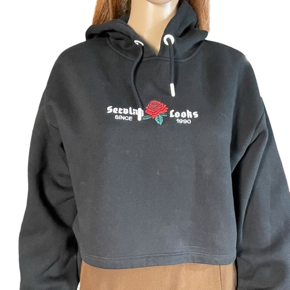 Bershka Bershka Cropped Black Hoodie Size M Size M / US 6-8 / IT 42-44 - 2 Thumbnail