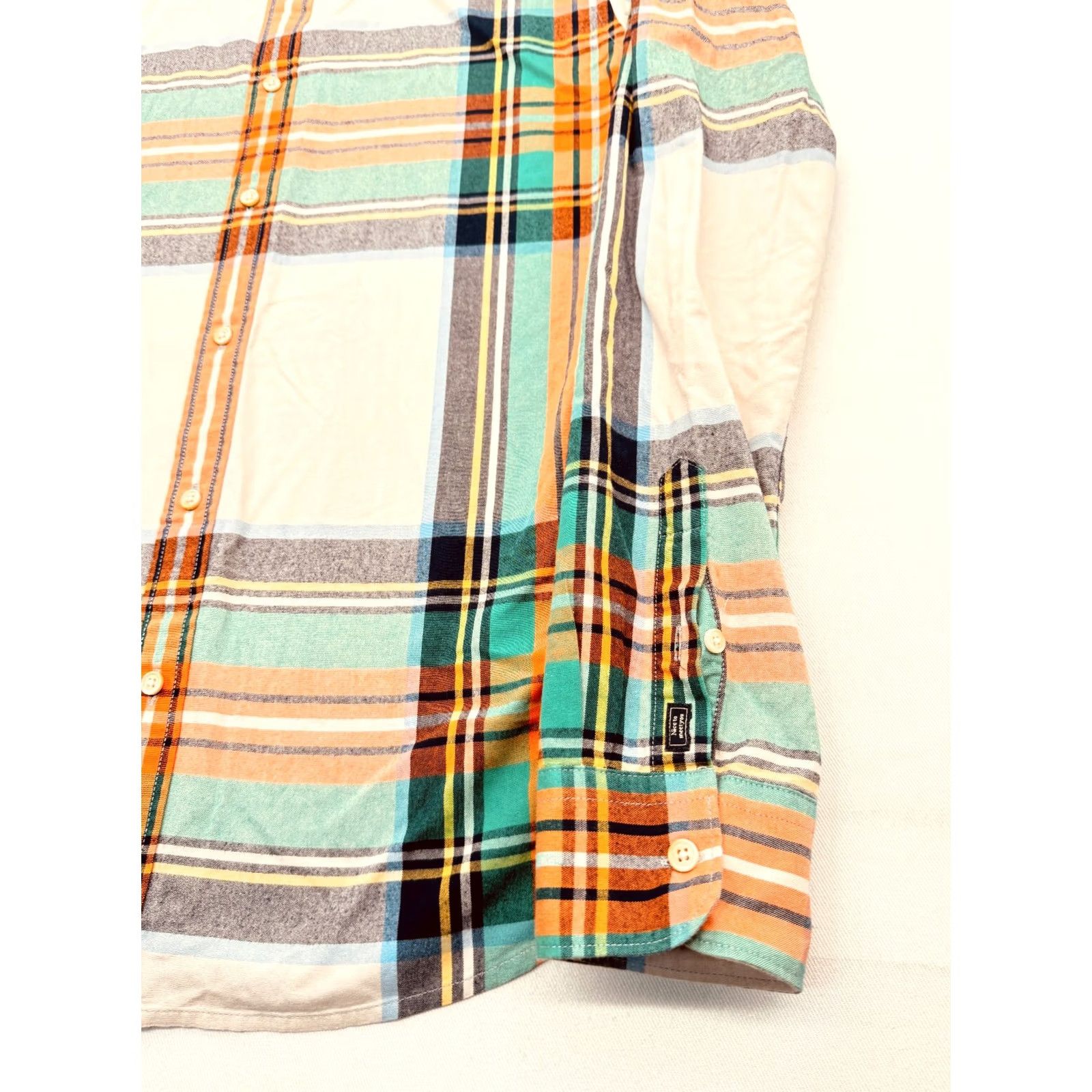 Scotch & Soda Scotch & Soda Shirt XL Mens Green Multicolour Regular Cotton Button-Up Long Sleeve Twill Striped 2884 Size US XL / EU 56 / 4 - 4 Thumbnail