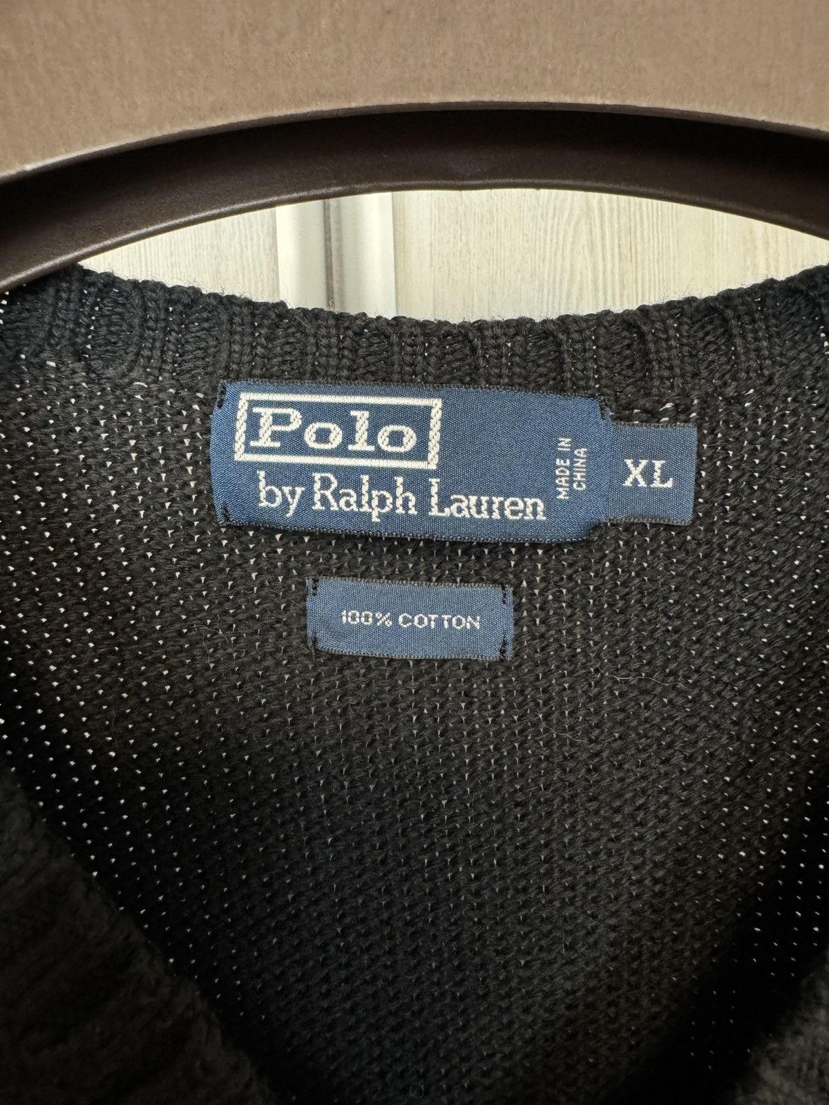 Polo Ralph Lauren Polo Ralph Lauren vintage black faded cotton knitted vest Size US XL / EU 56 / 4 - 3 Thumbnail