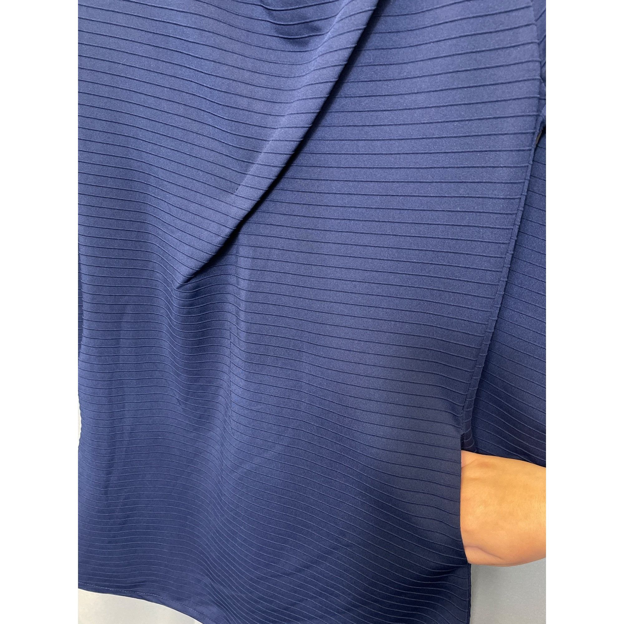 Designer Womens Blue Cowl Neck Ribbed Long Sleeve Dress SKU 7641 Size Size L / US 10 / IT 46 - 4 Thumbnail