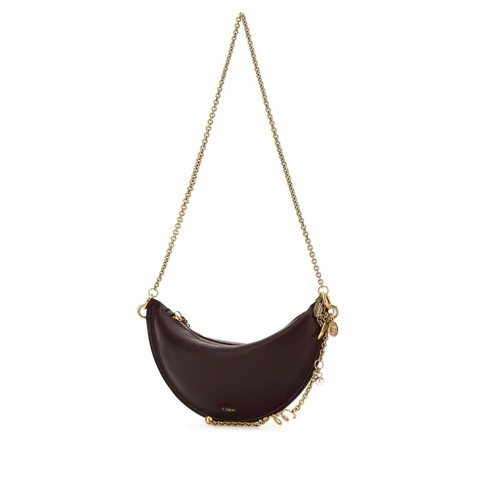 Chloe Chloe Icons Halfmoon Mini Beige Shearling Shoulder Bag New & Size ONE SIZE - 2 Thumbnail