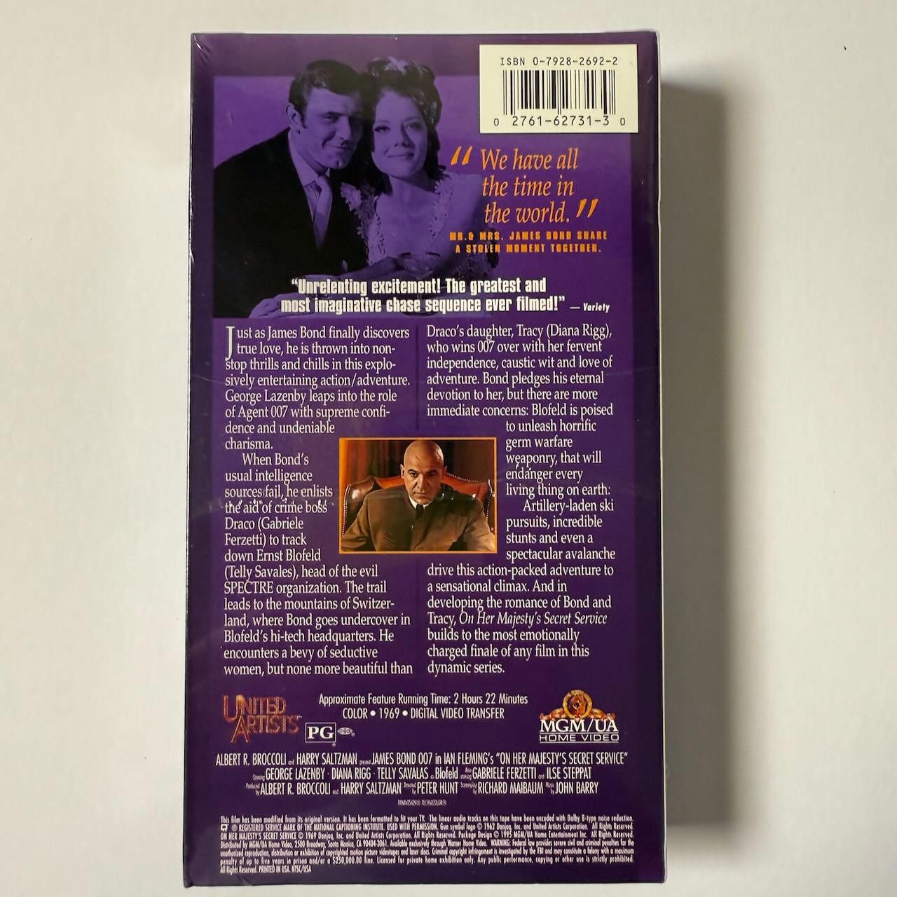 Other On Her Majesty's Secret Service VHS 1995 James Bond DS Size ONE SIZE - 3 Thumbnail