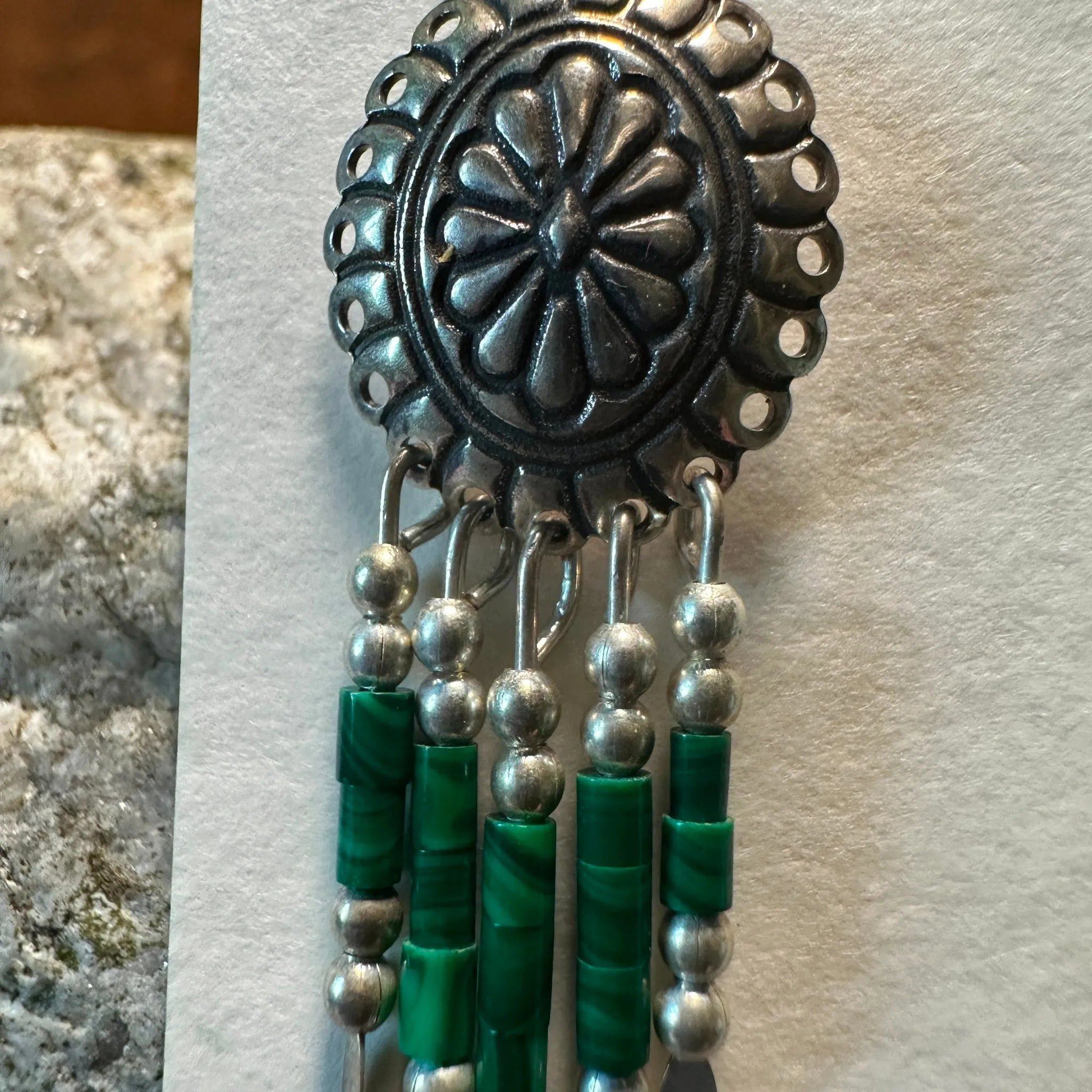 Other Bohemian Grace: Silver & Aventurine Dangle Earrings - Elegan Size ONE SIZE - 3 Thumbnail
