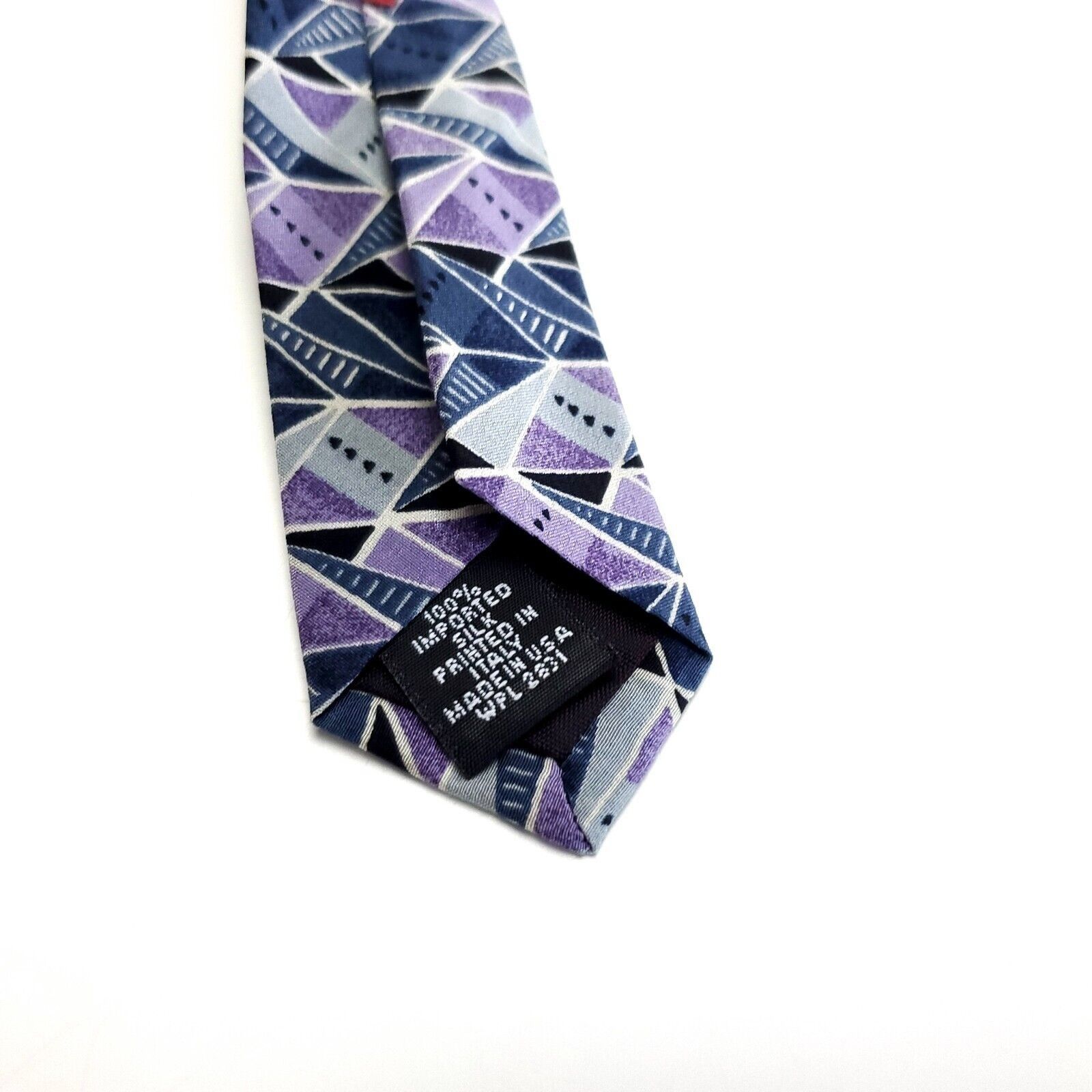 Vintage Zylos George Machado Gray Purple Abstract Short Wide Silk Ti Size ONE SIZE - 4 Thumbnail
