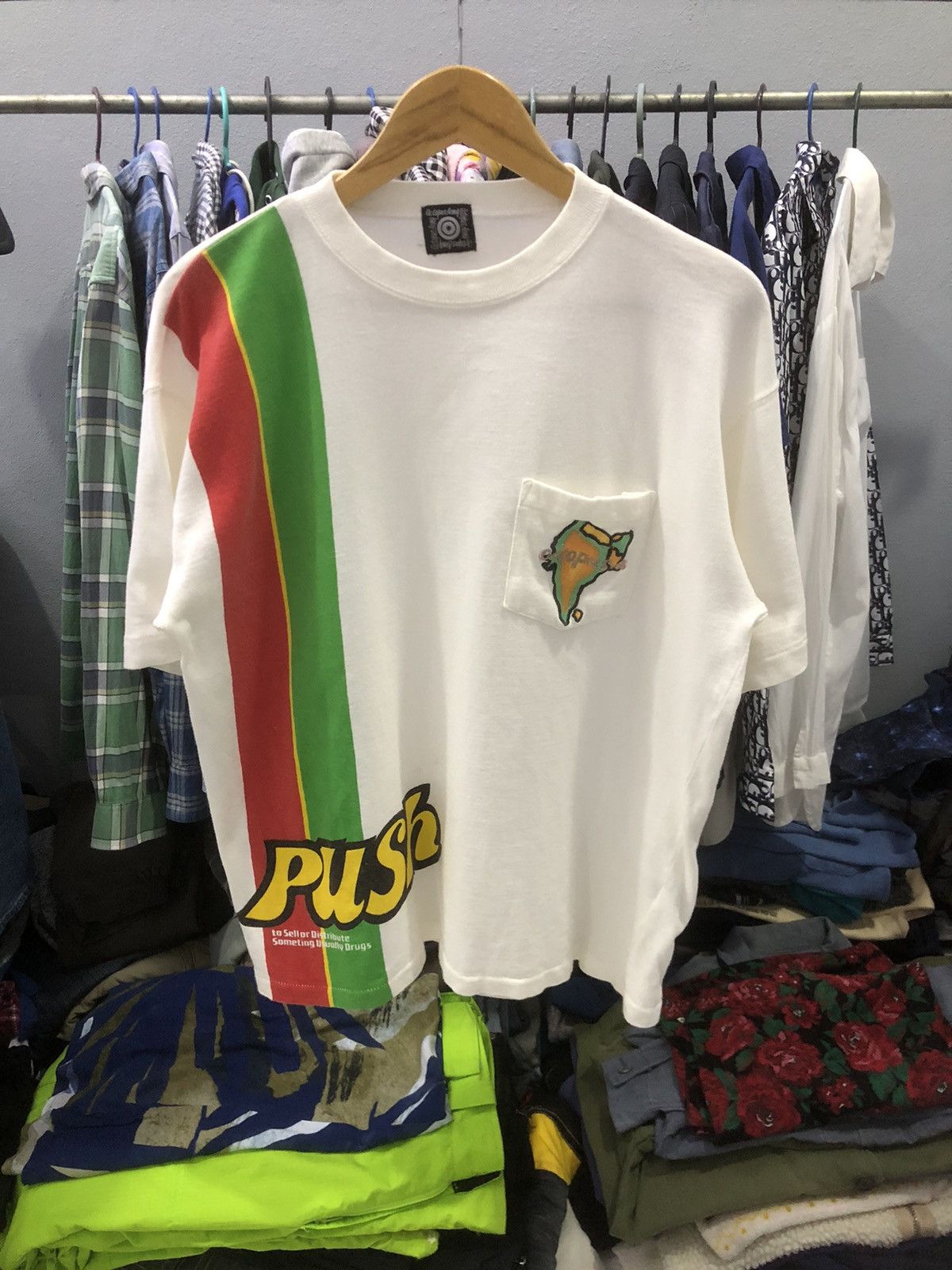 Octopus Army ‘Push’ Tee – Rare Anti-Drug Streetwear