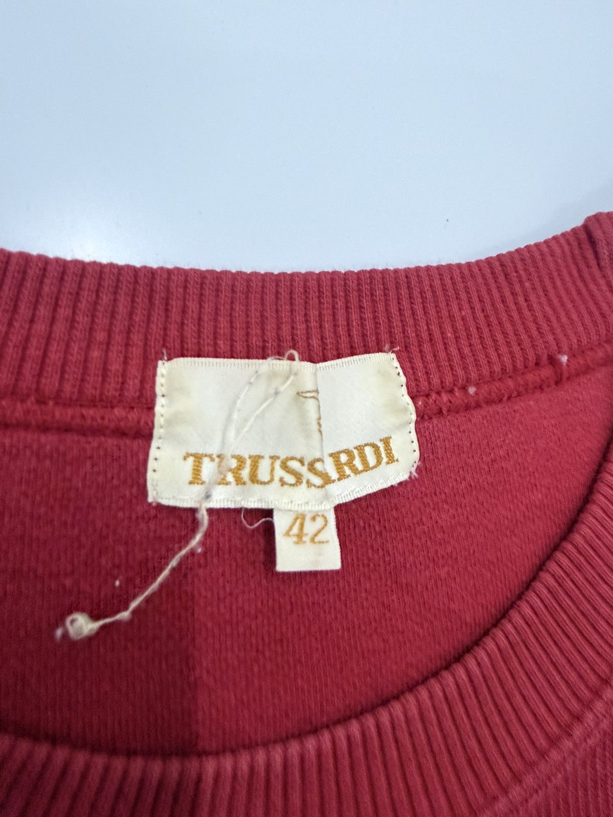 Trussardi 🔥 Vintage 90's Trussardi Heavy Cotton Sweatshirt - 42 Size US S / EU 44-46 / 1 - 6 Thumbnail