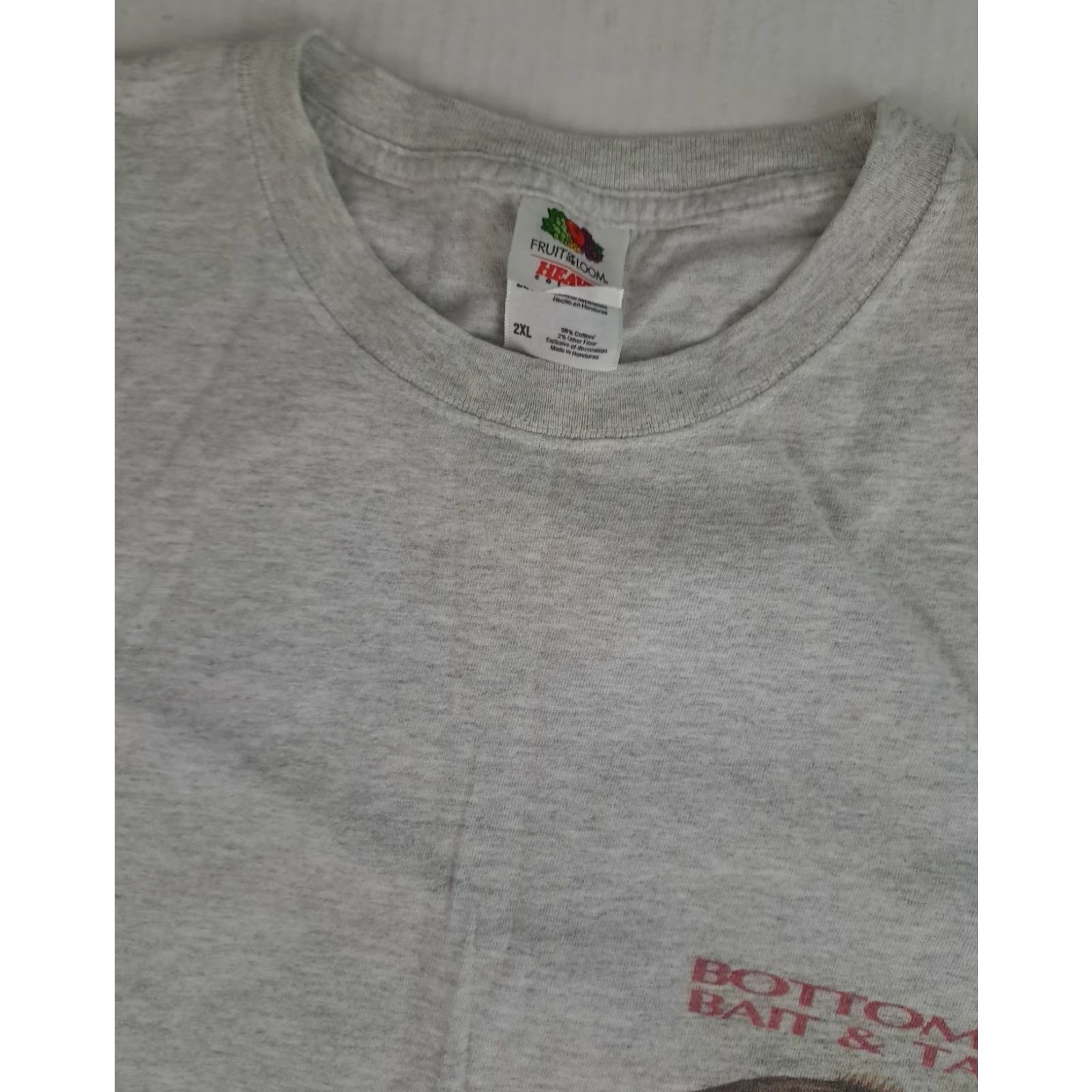 Fruit Of The Loom VINTAGE Fruit of the Loom T-Shirt Rockwood Mi. 2XL Gray Short Sleeve Crew Neck Fish Print Canvas Cotton Unisex Adults 1980s Fish T-Shirt Size US XXL / EU 58 / 5 - 4 Thumbnail