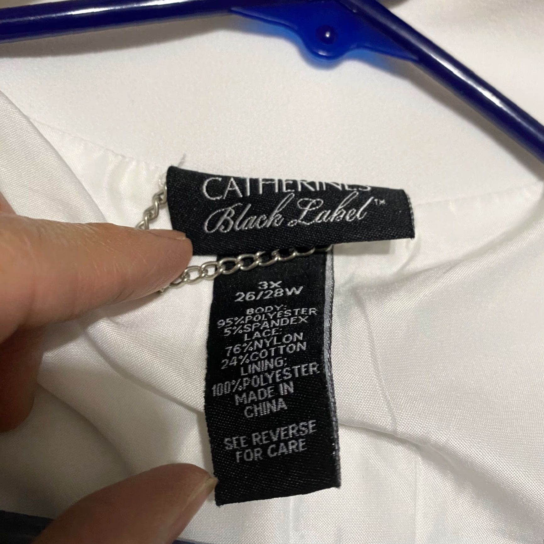 Vintage Catherines Black Label Womens 3X Plus Jacket White Open Front Crochet Sides Size XXL / US 16-18 / IT 52-54 - 3 Thumbnail