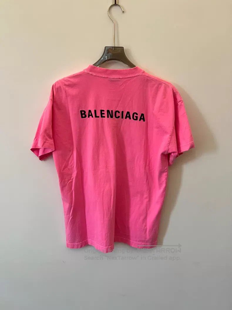 Balenciaga Balenciaga Washed Pink Destroyed Front and Back Letter Sho Size US M / EU 48-50 / 2 - 2 Thumbnail