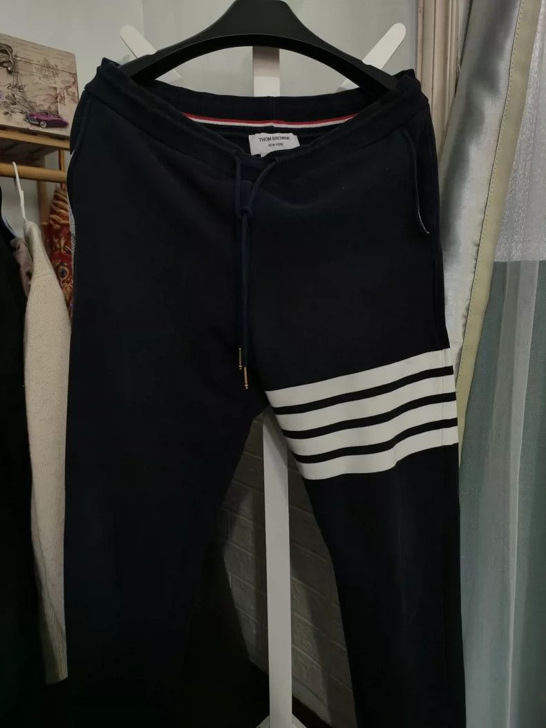 Thom Browne size 2 Striped drawstring joggers