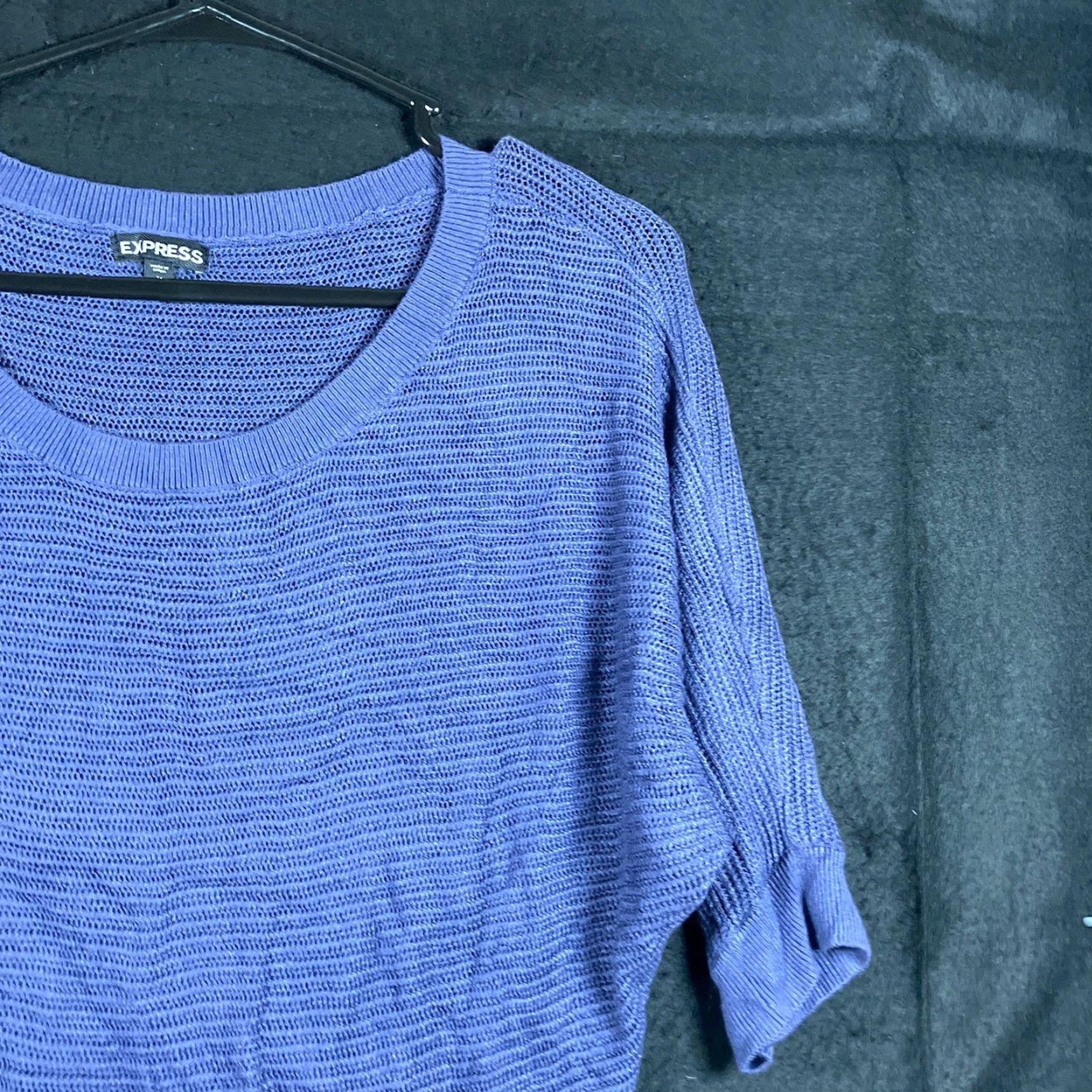 Express Express Sweater Purple Crew Neck Open Knit Dolman 3/4 Sleeve Sheer M Womens Size M / US 6-8 / IT 42-44 - 5 Thumbnail