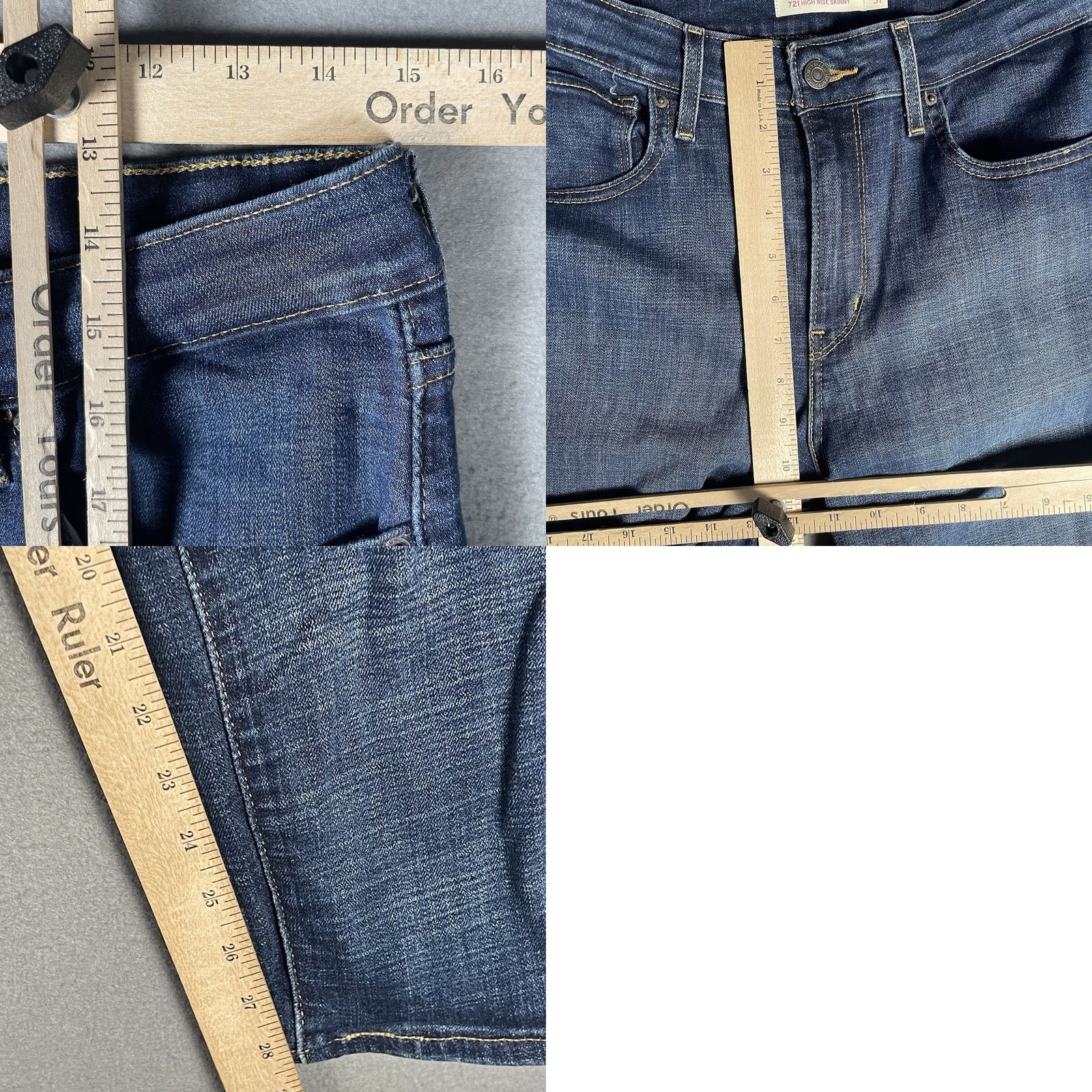 Levi's Levi’s 721 Jeans Woman Skinny High Rise Medium Wash Blue 31 x 30 Denim Jeans Women Mens Girls Size 24" / US 00 / IT 34 - 8 Thumbnail
