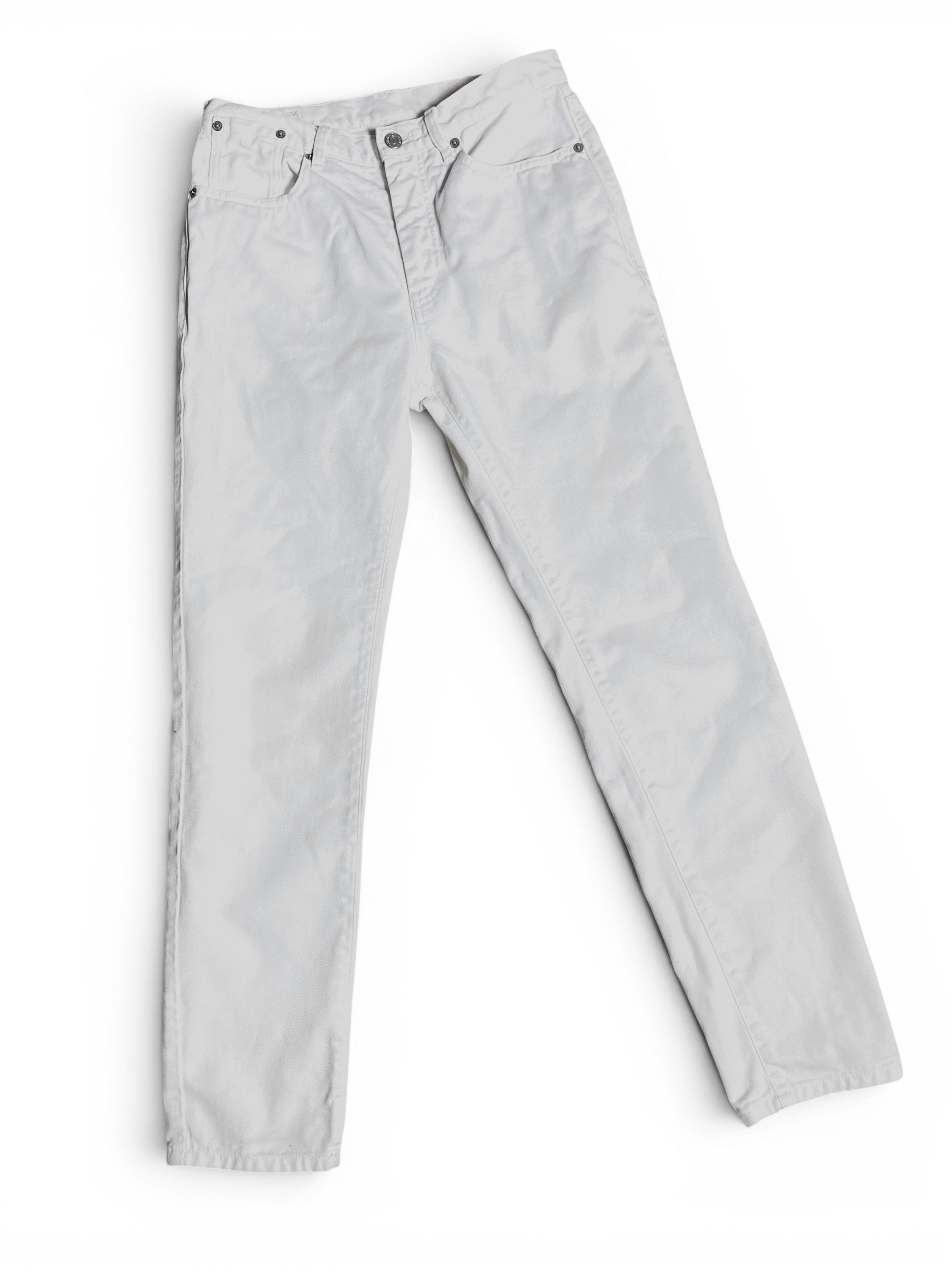 Dries Van Noten Dries Van Noten White Slim Straight Designer Denim Jeans Size 26" / US 2 / IT 38 - 2 Thumbnail