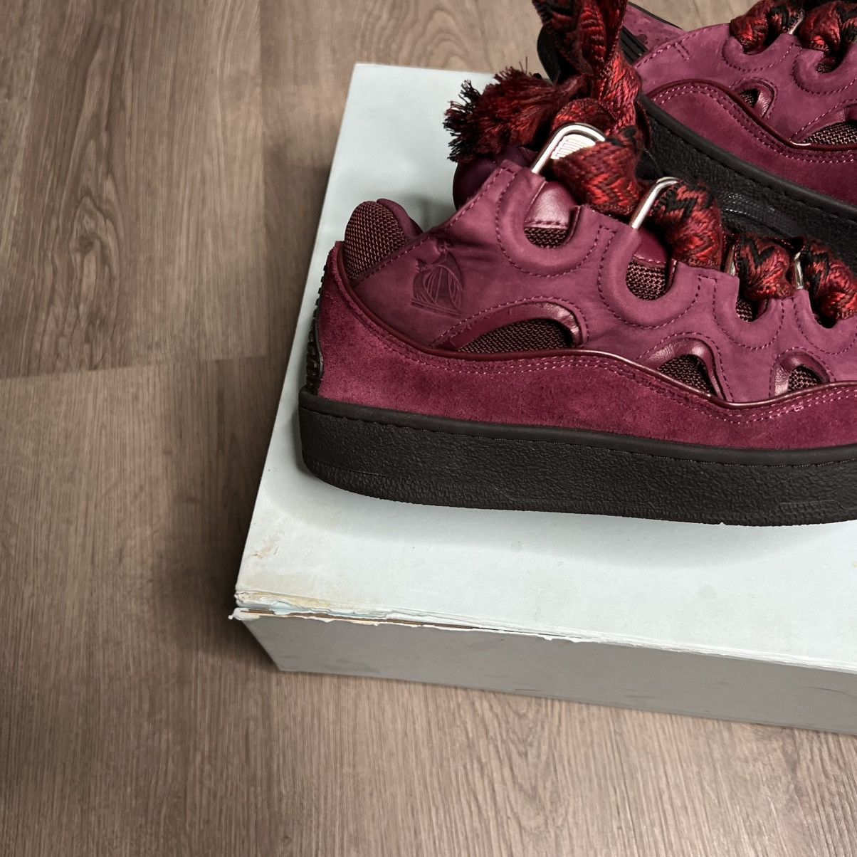 Leather Curb Sneaker Plum