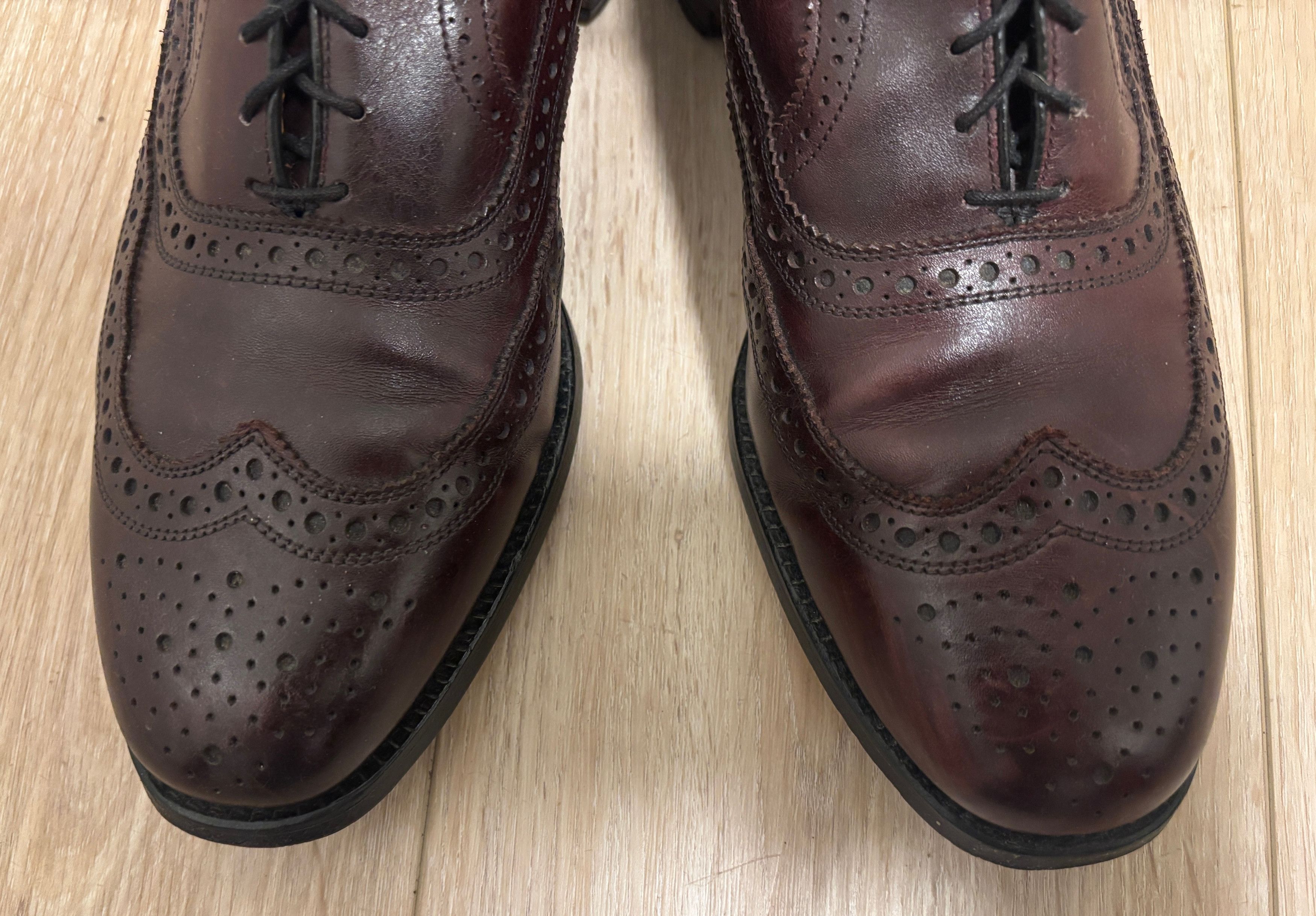 $400 Fairhaven Brown Wingtip Brogue Oxford Dress Shoes