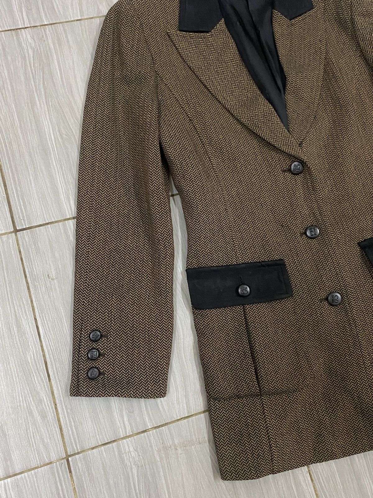 Christian Dior Monsieur VTG Christian Dior Sports Herringbone Wool Blazer Jacket Size M / US 6-8 / IT 42-44 - 4 Thumbnail