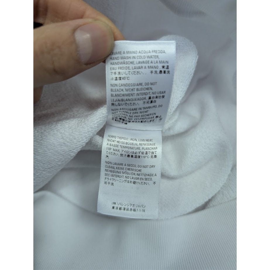 Balenciaga o1rshd1 Political C Molleton Bouclette Hoodie in White/Black Size US XS / EU 42 / 0 - 17 Thumbnail
