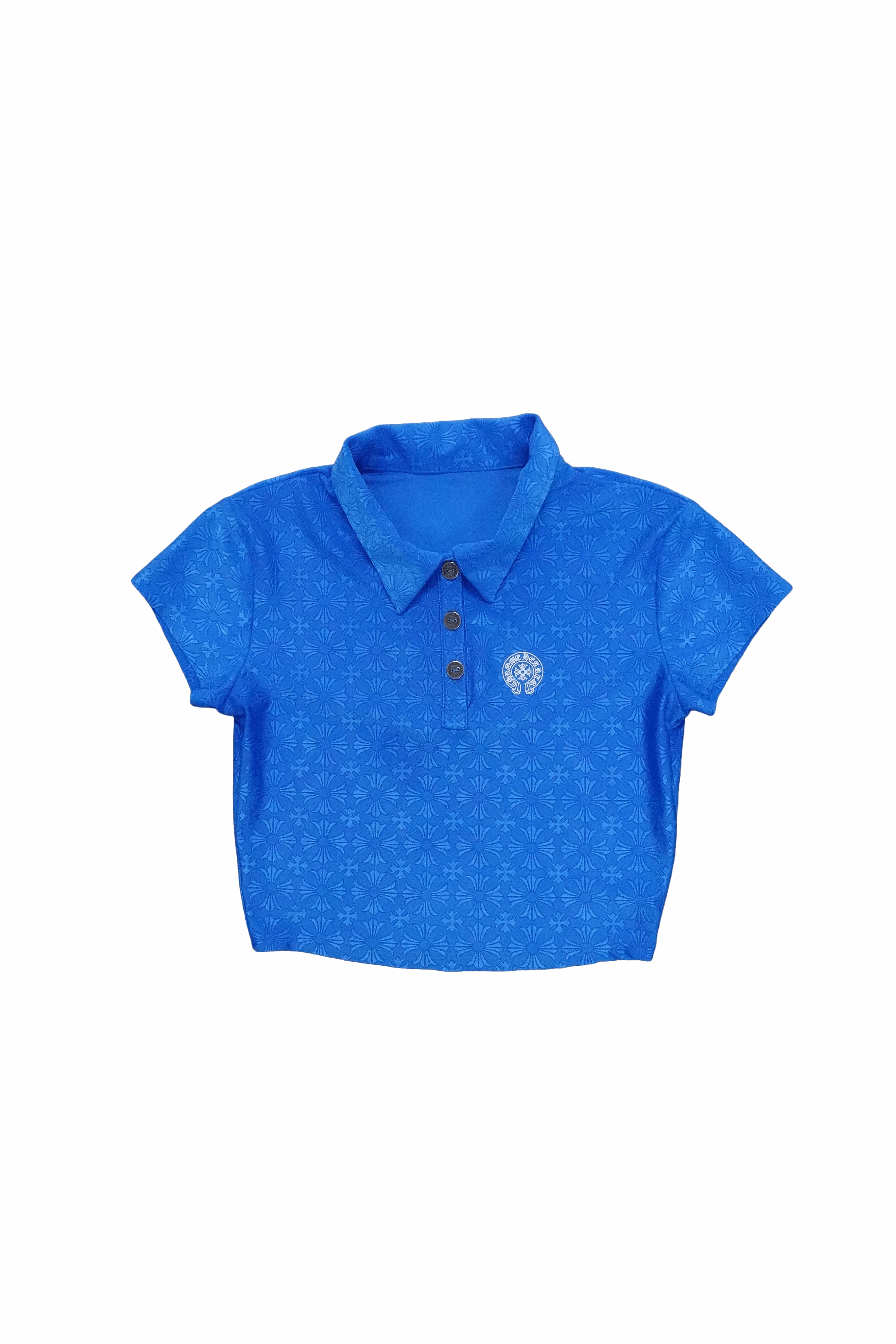 Chrome Hearts CHROME HEARTS MONOGRAM POLO CROP TOP BLUE Size S / US 4 / IT 40 - 1 Thumbnail