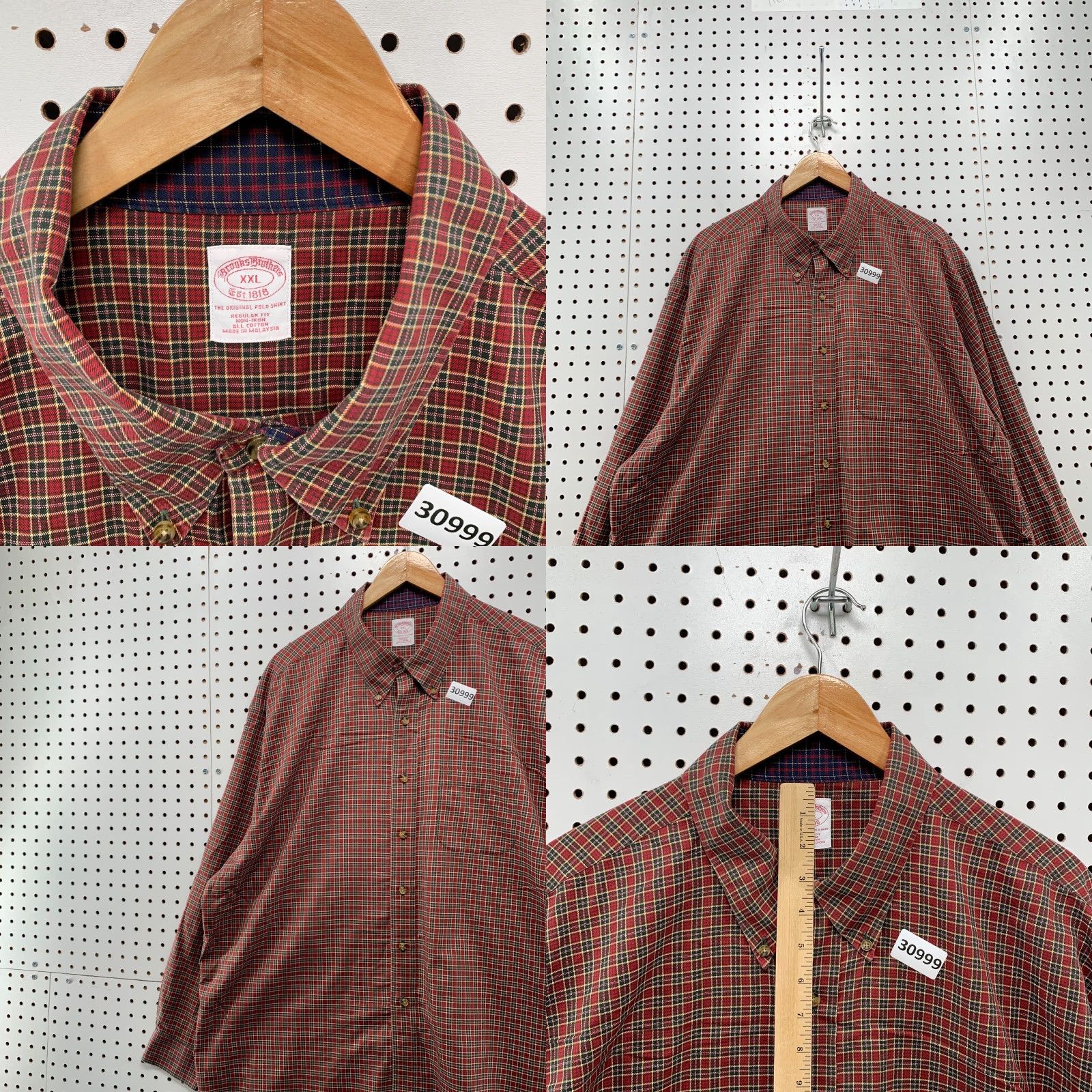 Brooks Brothers Brooks Brothers Button-Down Shirt Mens 2XL Red Plaid Long Sleeve Cotton Button-Up Shirt 28X33.5 Size US XXL / EU 58 / 5 - 8 Thumbnail
