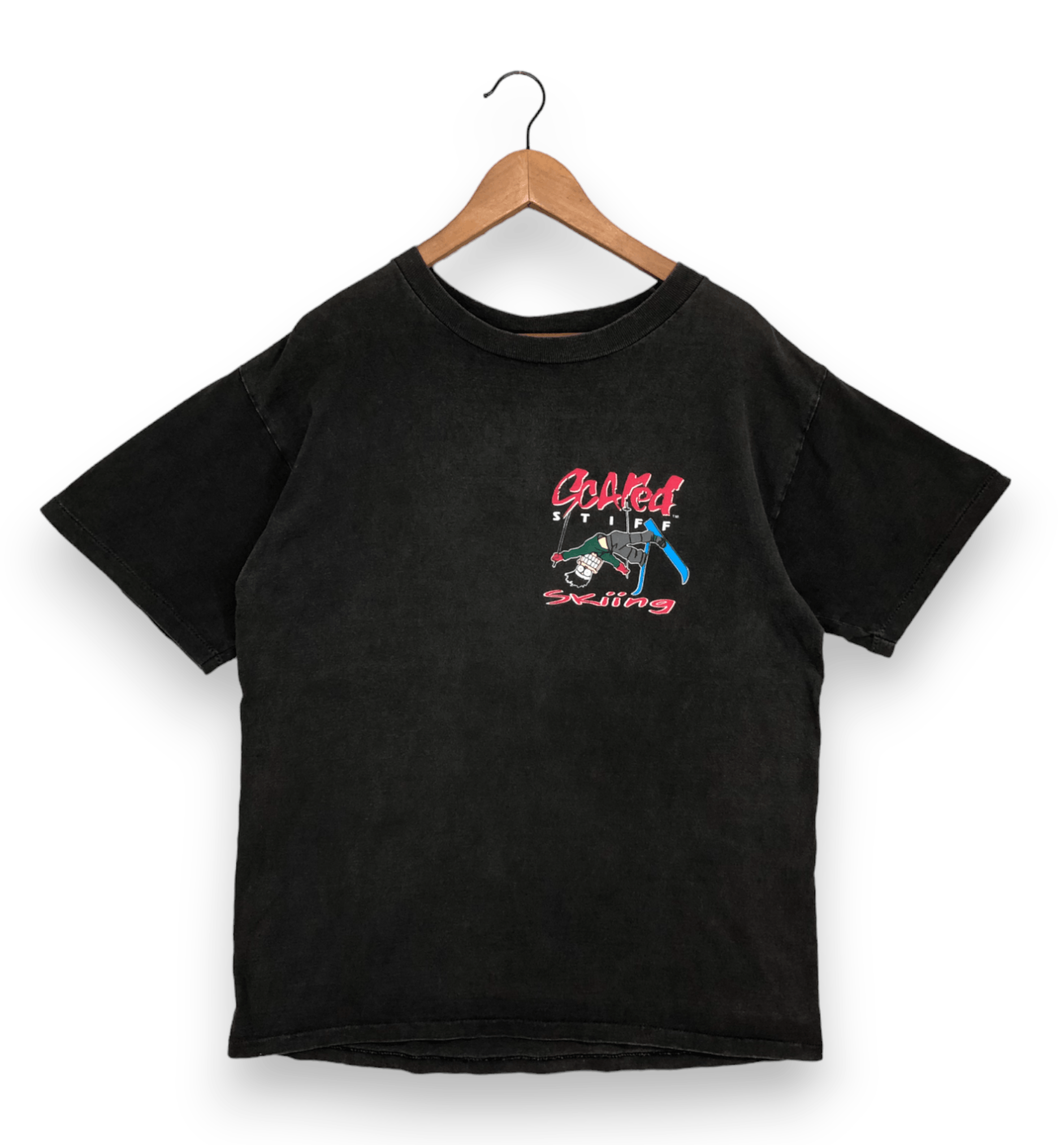 Vintage Vintage 90's Scare Stiff Skiing Tee Size US L / EU 52-54 / 3 - 2 Thumbnail