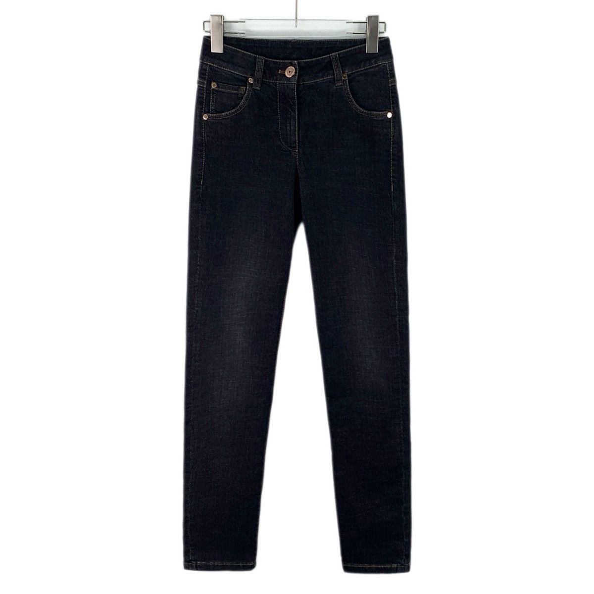 Brunello Cucinelli Brunello Cucinelli Black Cotton Denim Casual Pants K26WX Size 25" / US 0 / IT 36 - 1 Thumbnail