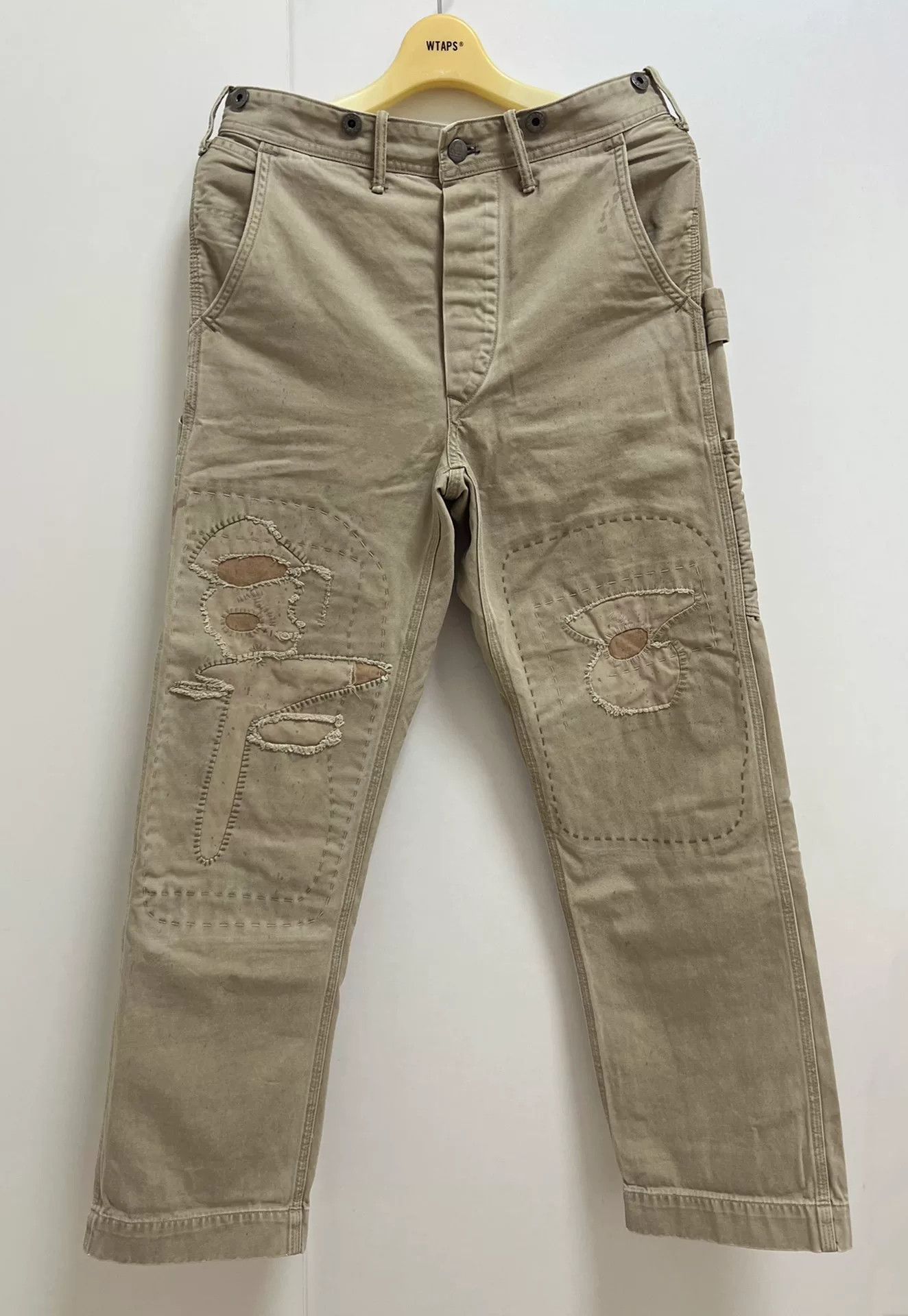 Visvim RRL Beige Patched Distressed Cargo Pants Size US 28 / EU 44 - 1 Thumbnail
