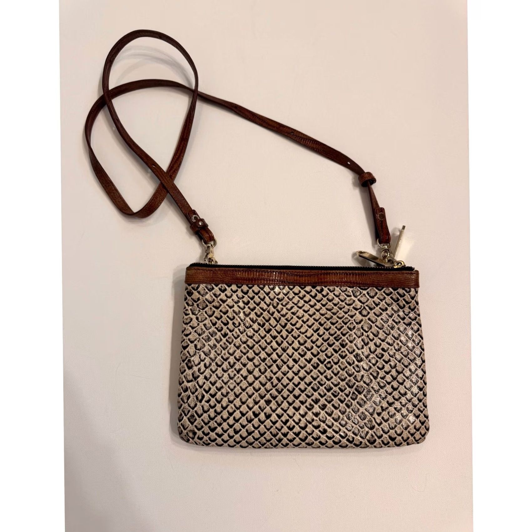 BRAHMIN Brahmin Crossbody Bag Onyx Java Leather White/Brown 2 Zip Women Size ONE SIZE - 5 Thumbnail