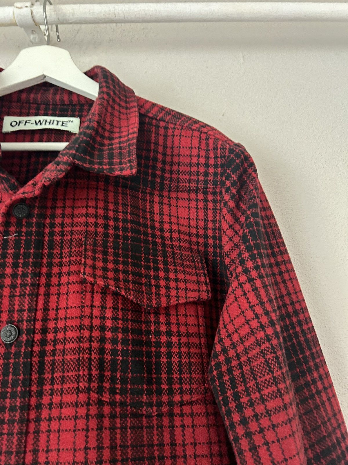 Off-White Check Wool Tartan Shirt Size US M / EU 48-50 / 2 - 8 Thumbnail