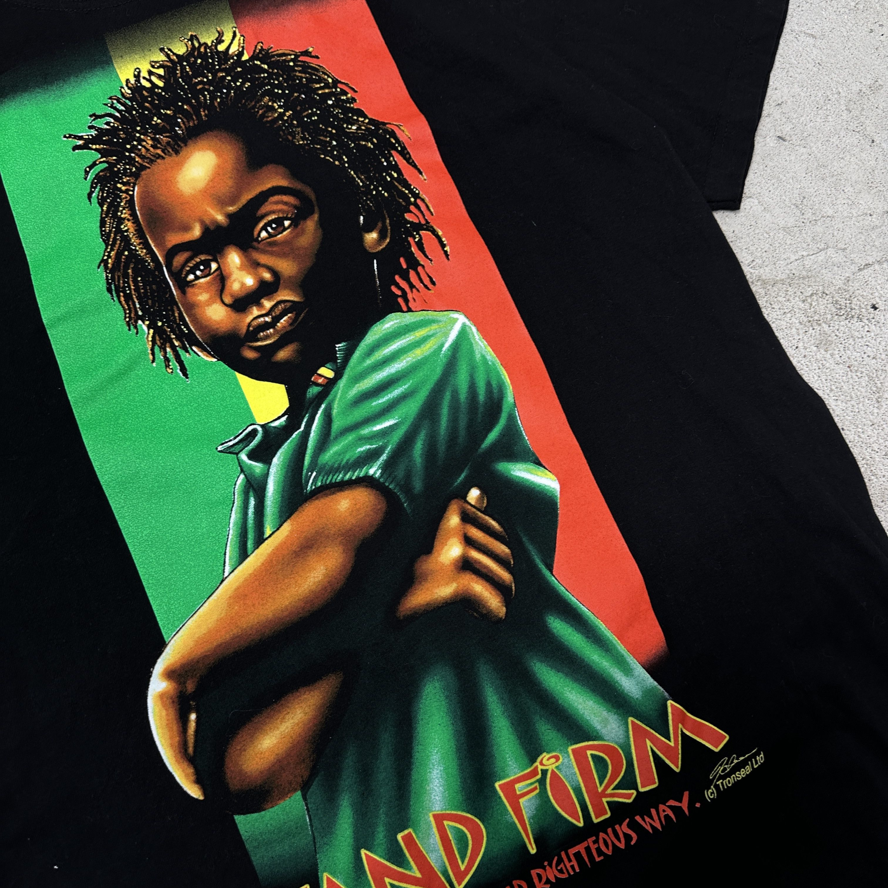 Vintage Vintage Reggae Rasta Stand Firm Printed Oversize T-shirt Y2K Size US XL / EU 56 / 4 - 2 Thumbnail