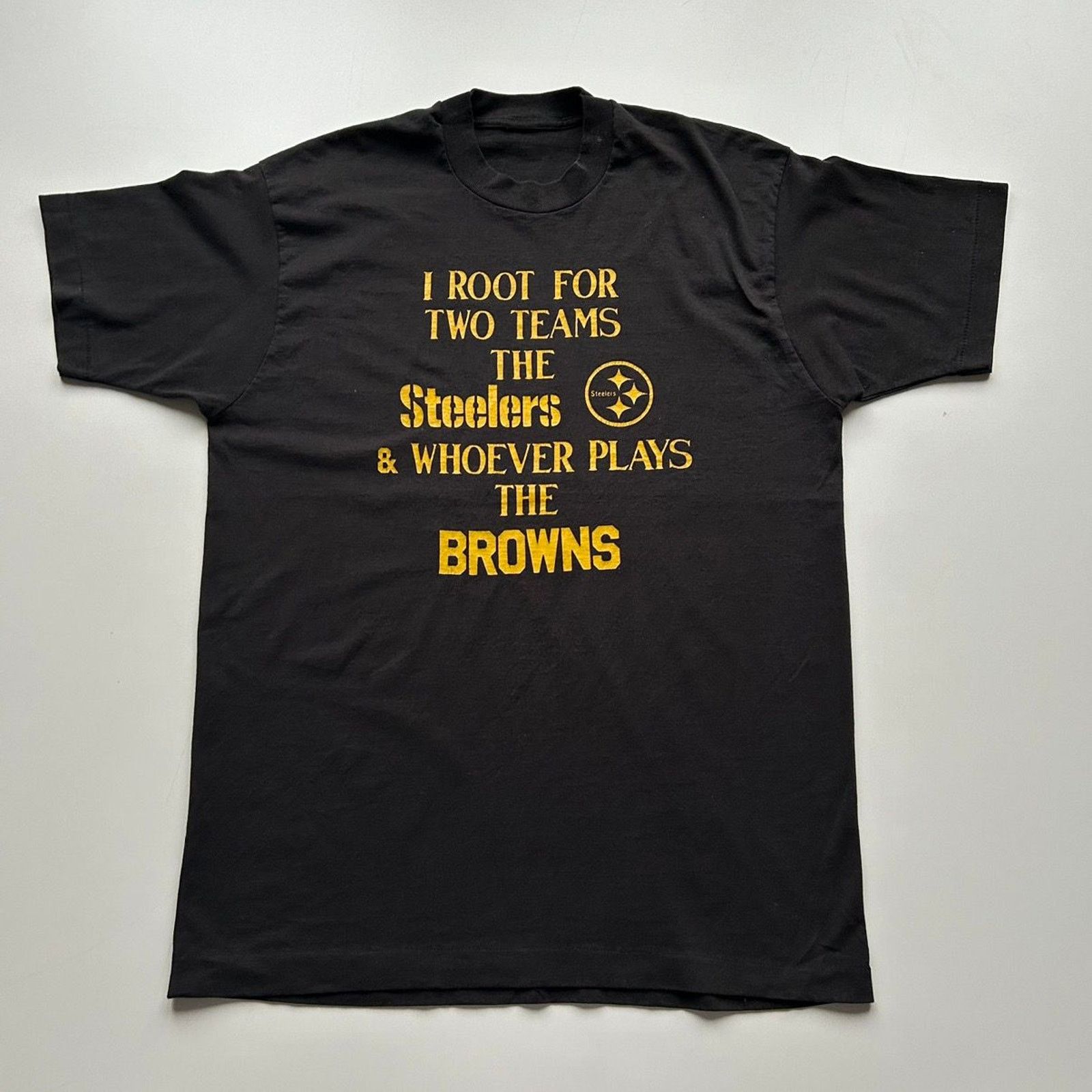 NFL × Vintage Vintage 90s NFL Pittsburgh SteelersT Shirt Large Black Rare Size US L / EU 52-54 / 3 - 1 Thumbnail