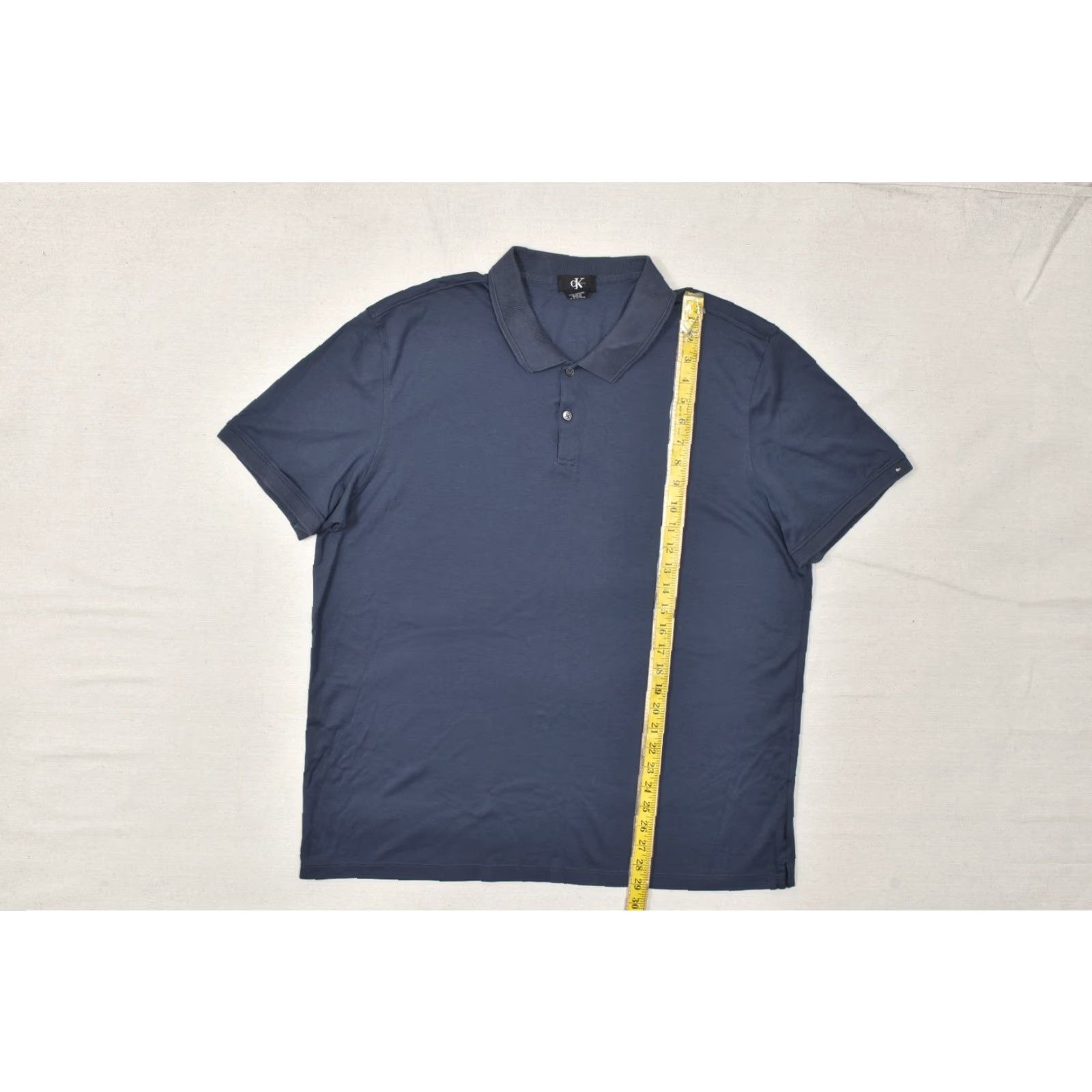 Calvin Klein Calvin Klein Polo Shirt Mens XXL Navy Blue Short Sleeve 100% Cotton Knit Logo Classic Golf Casual Shirt Size US XXL / EU 58 / 5 - 3 Thumbnail