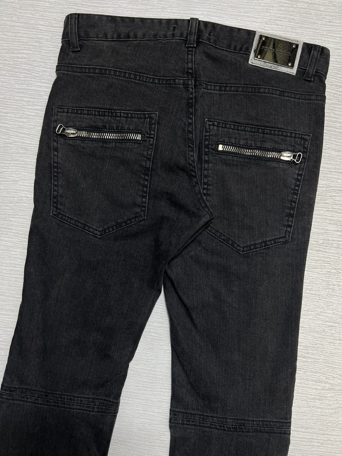 Pierre Balmain Pierre Balmain - Washed Zip Pocket Ankle Zip Biker Jeans Size US 32 / EU 48 - 7 Thumbnail