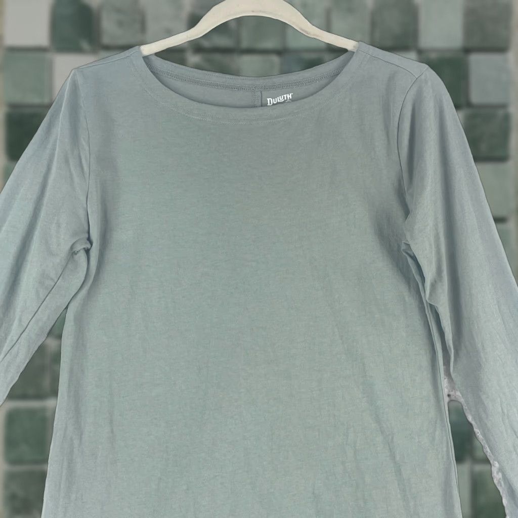Vintage Duluth Trading Co. Green Long Sleeve Tunic Shirt Womens XS Boat Neck Pullover 100% Cotton Size XS / US 0-2 / IT 36-38 - 1 Thumbnail
