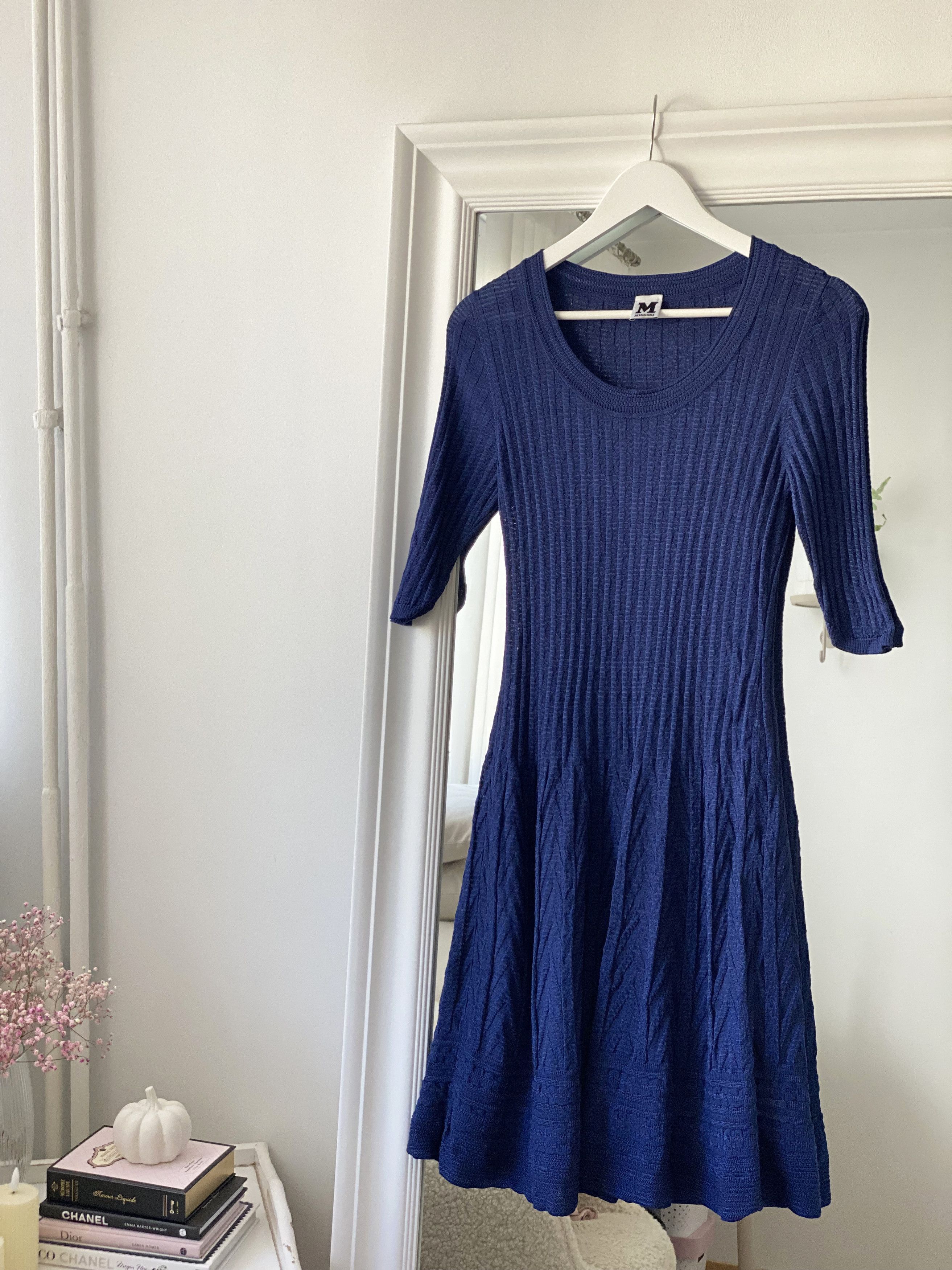 blue summer missoni dress cobalt knitted