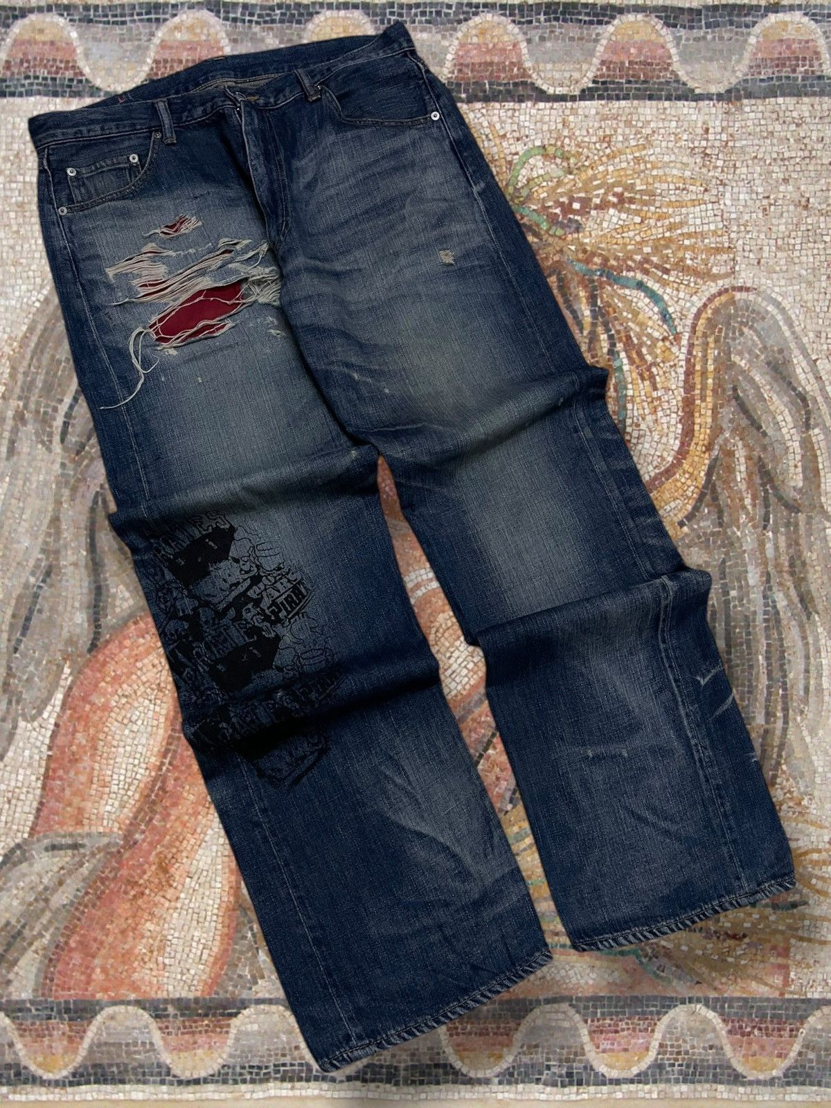 Swagger Vintage Og Japan Designer Swagger Anarchy Distressed Denim Size US 35 - 2 Thumbnail
