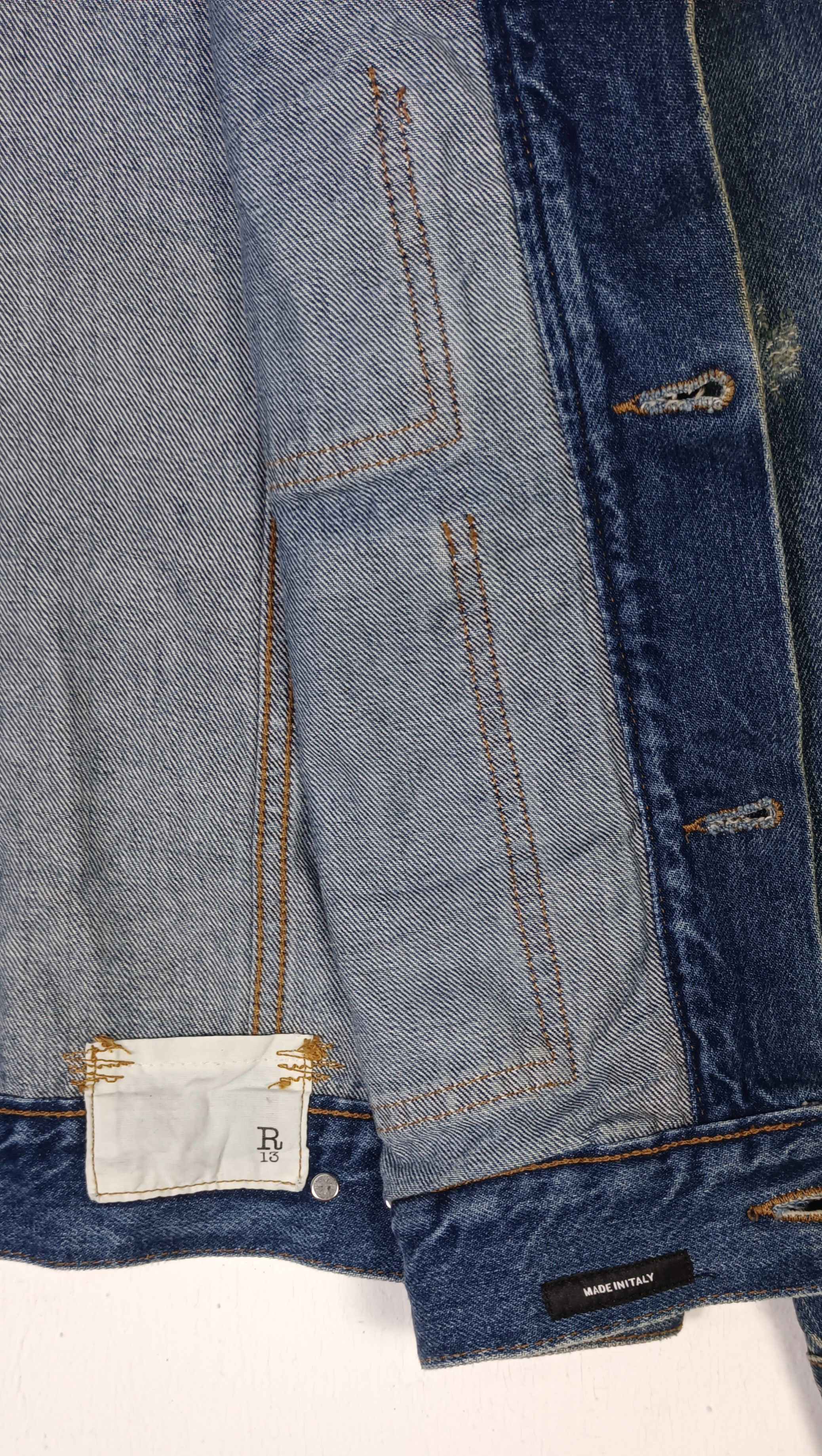 R13 R13 Zippered Trucker Denim Distressed Size US M / EU 48-50 / 2 - 16 Thumbnail