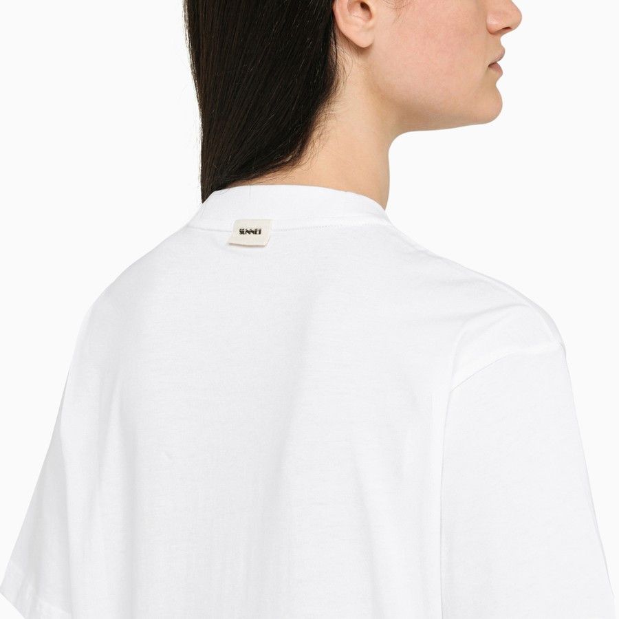 Sunnei o1d2blof1024 T-Shirt In White Size L / US 10 / IT 46 - 4 Thumbnail