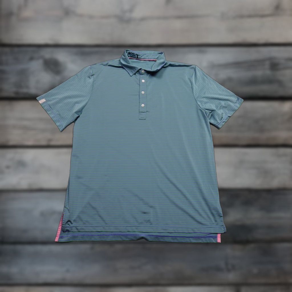 Vintage RLX Polo Mens XL Blue Striped Wicking Performance Stretch Athletic Lightweight Polo Ralph Lauren Golf Shirt Mens XL Blue Size US XL / EU 56 / 4 - 1 Thumbnail
